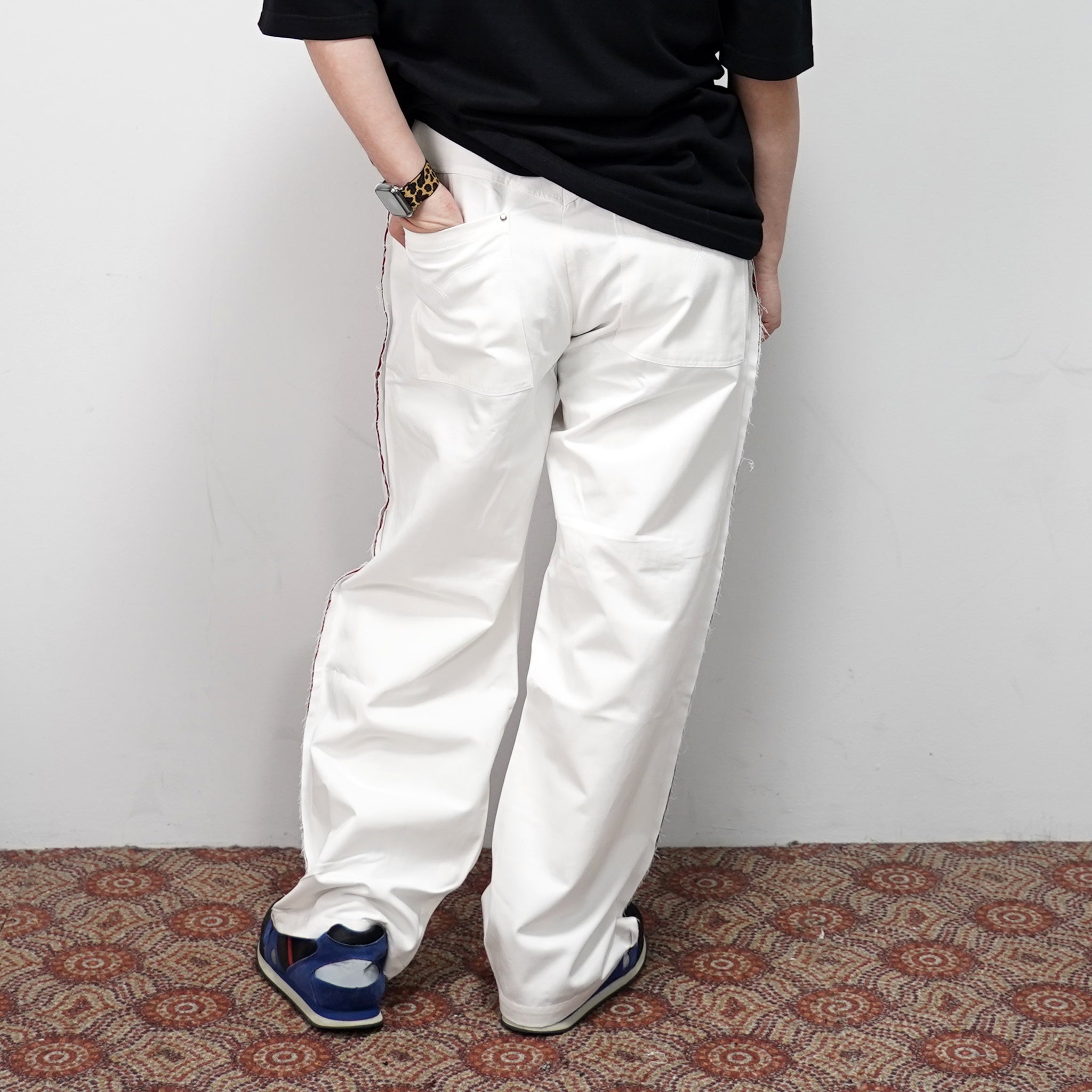 No:PS21P01A | Name:FRAYED RAW POCKET PANTS | Color:White | Size:1/2【PLATEAU STUDIO_プラトー スタジオ】