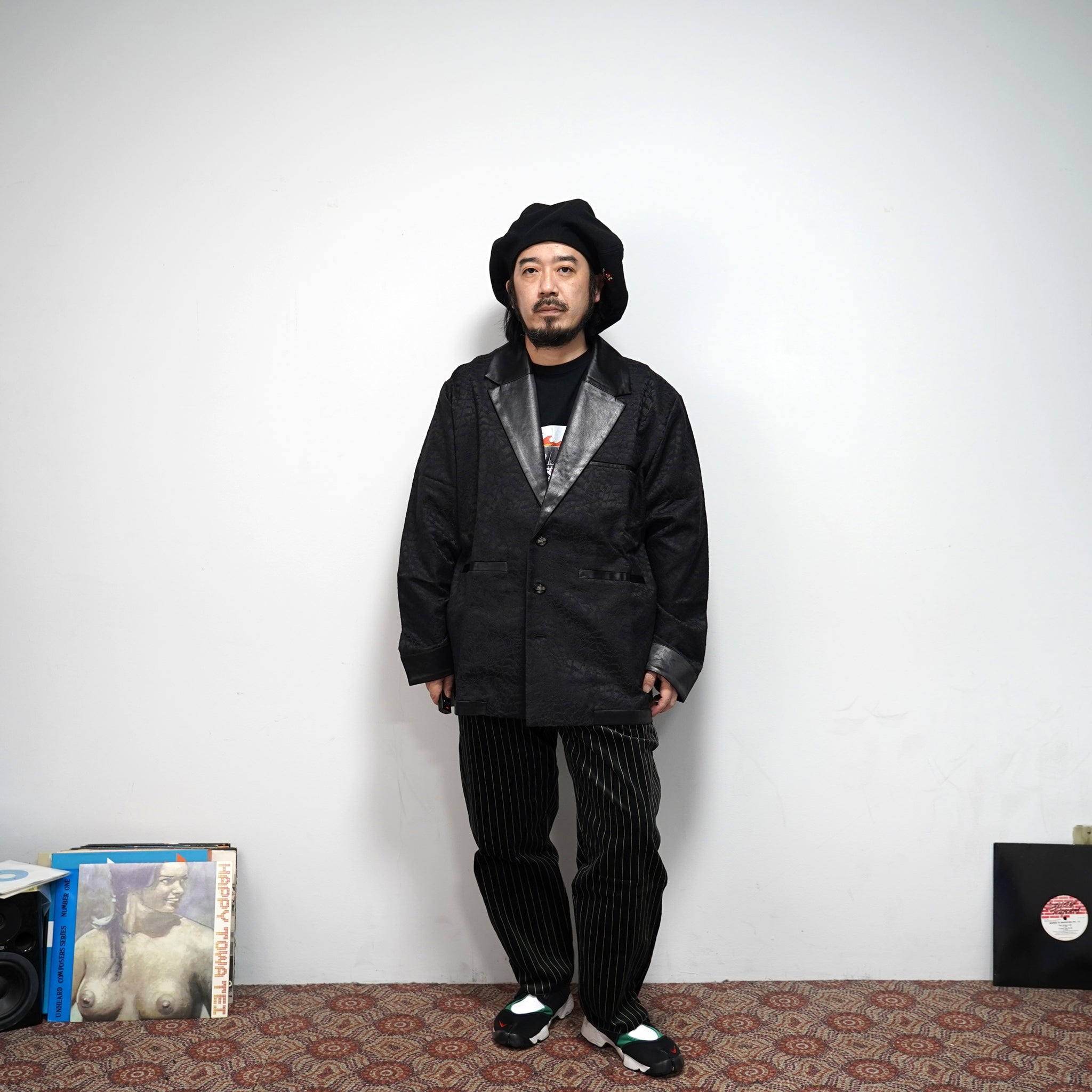 PS21J03 | JACQUARD SUIT JKT | Color:Black | Size:1/2【PLATEAU STUDIO_プラトー スタジオ】