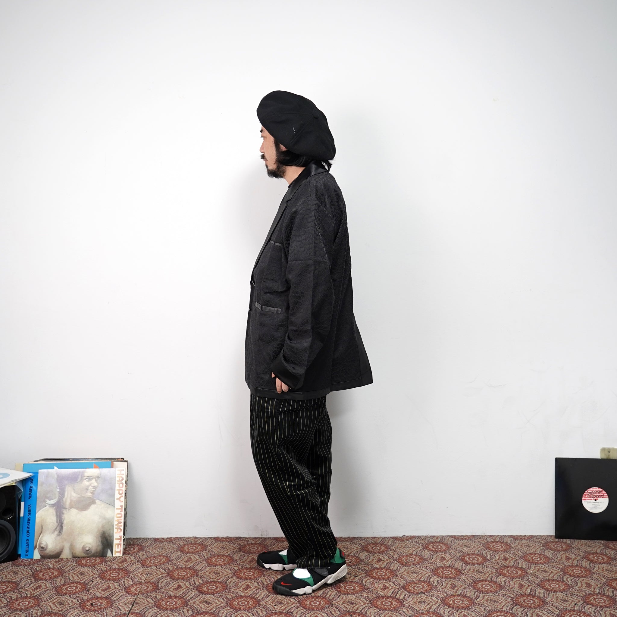 PS21J03 | JACQUARD SUIT JKT | Color:Black | Size:1/2【PLATEAU STUDIO_プラトー スタジオ】