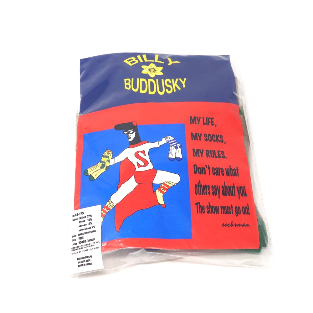 No:BB-TPS | Name: PACK SOCKS | Color :WHITE/IVORY/KHAKI 【BILLY BUDDUSKY ビリーバダスキー】【ネコポス選択可能】-BILLY BUDDUSKY-ADDICTION FUKUOKA