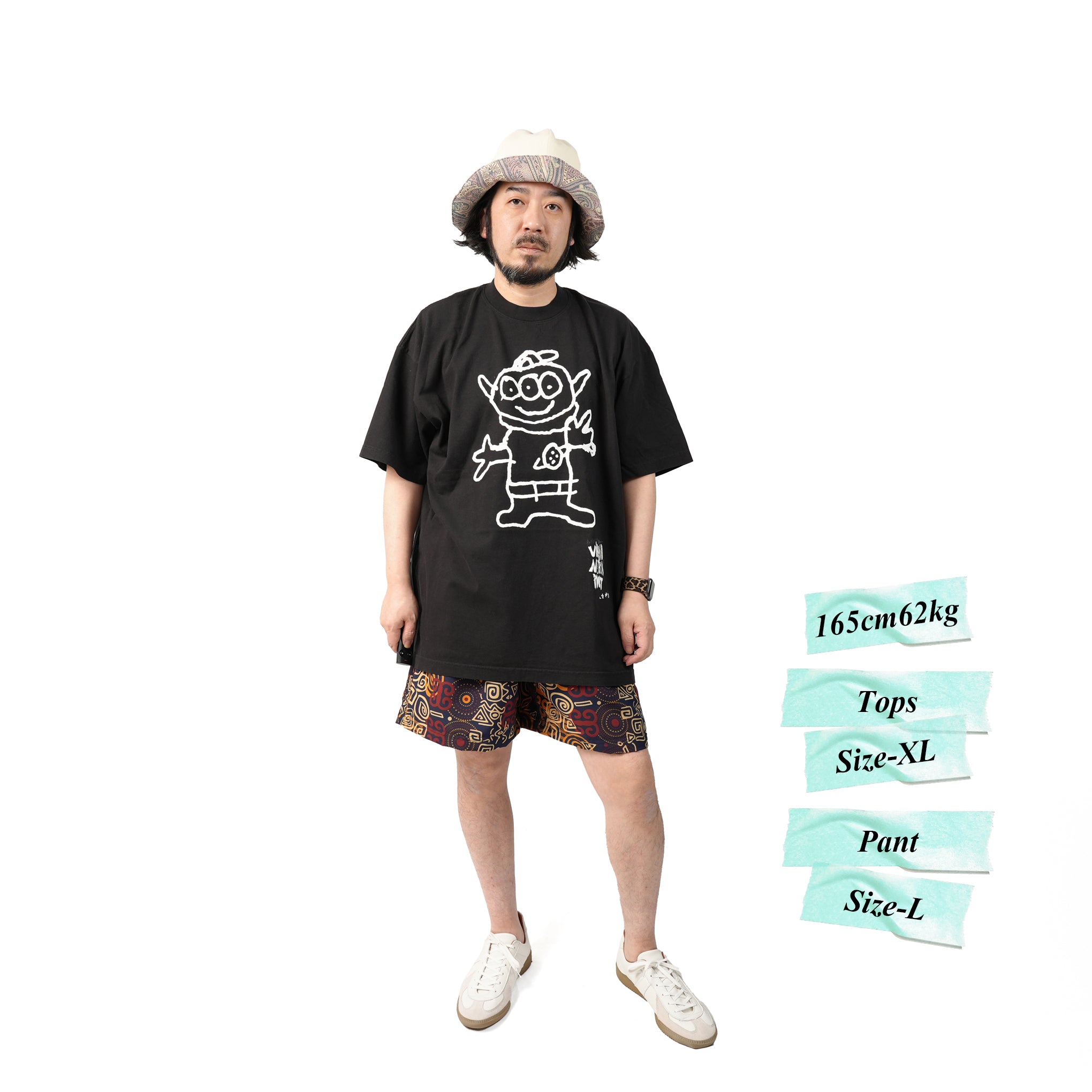 M31351-4 | Easy Baggy Shorts w/ Quick Release Buckle | Color:Shawn Print【MONITALY_モニタリー】