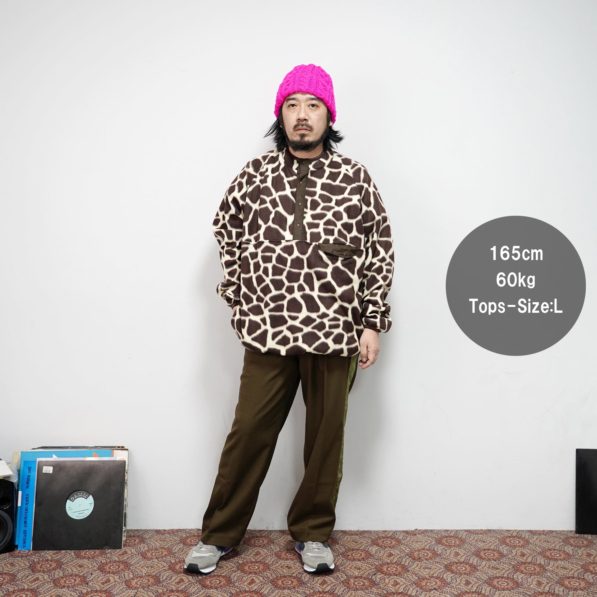 No:sn21f004 | Name:Printed Snap Raglan Tee | Color:Leopard/Geraffe/Zebra Purpul | Size:M/L【SUNNYSPORTS_サニースポーツ】【archive】