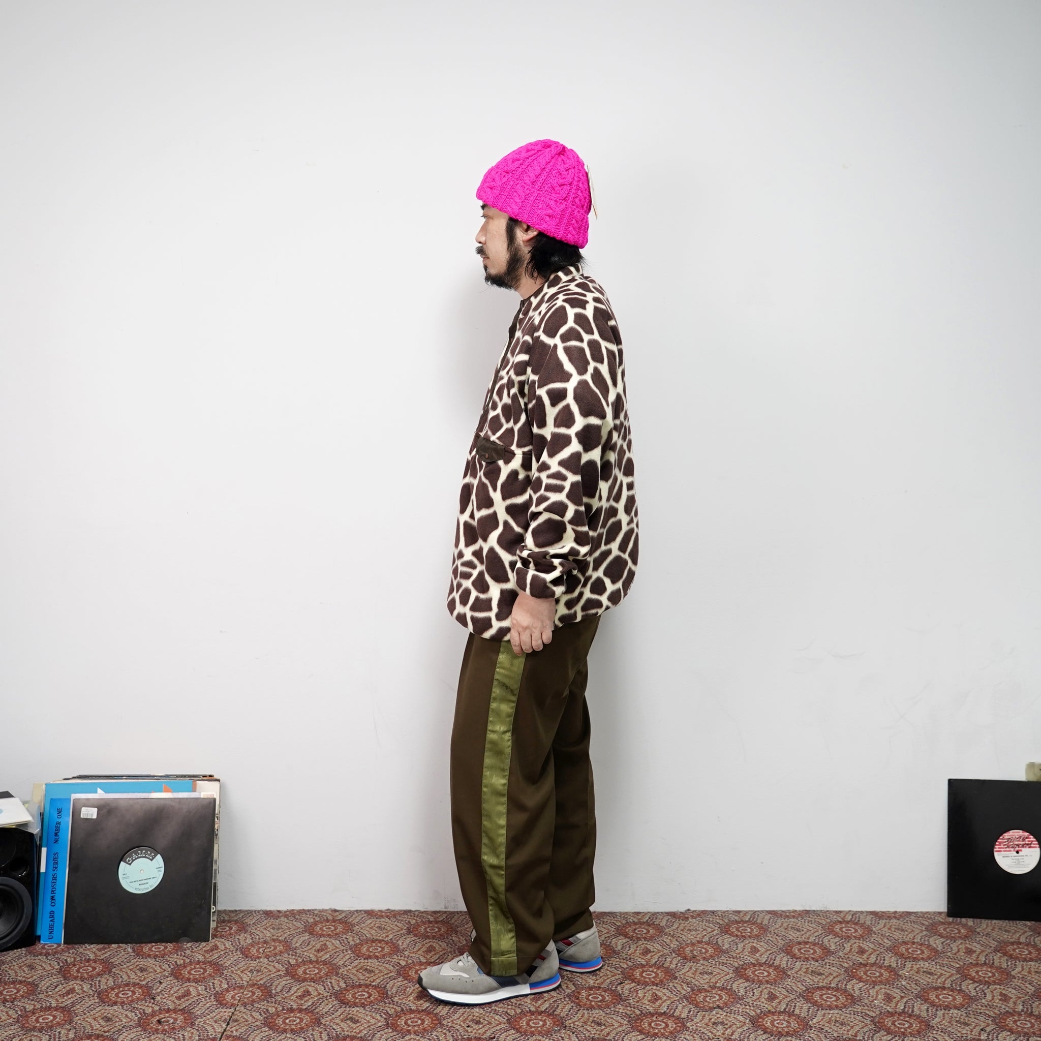 No:sn21f004 | Name:Printed Snap Raglan Tee | Color:Leopard/Geraffe/Zebra Purpul | Size:M/L【SUNNYSPORTS_サニースポーツ】【archive】