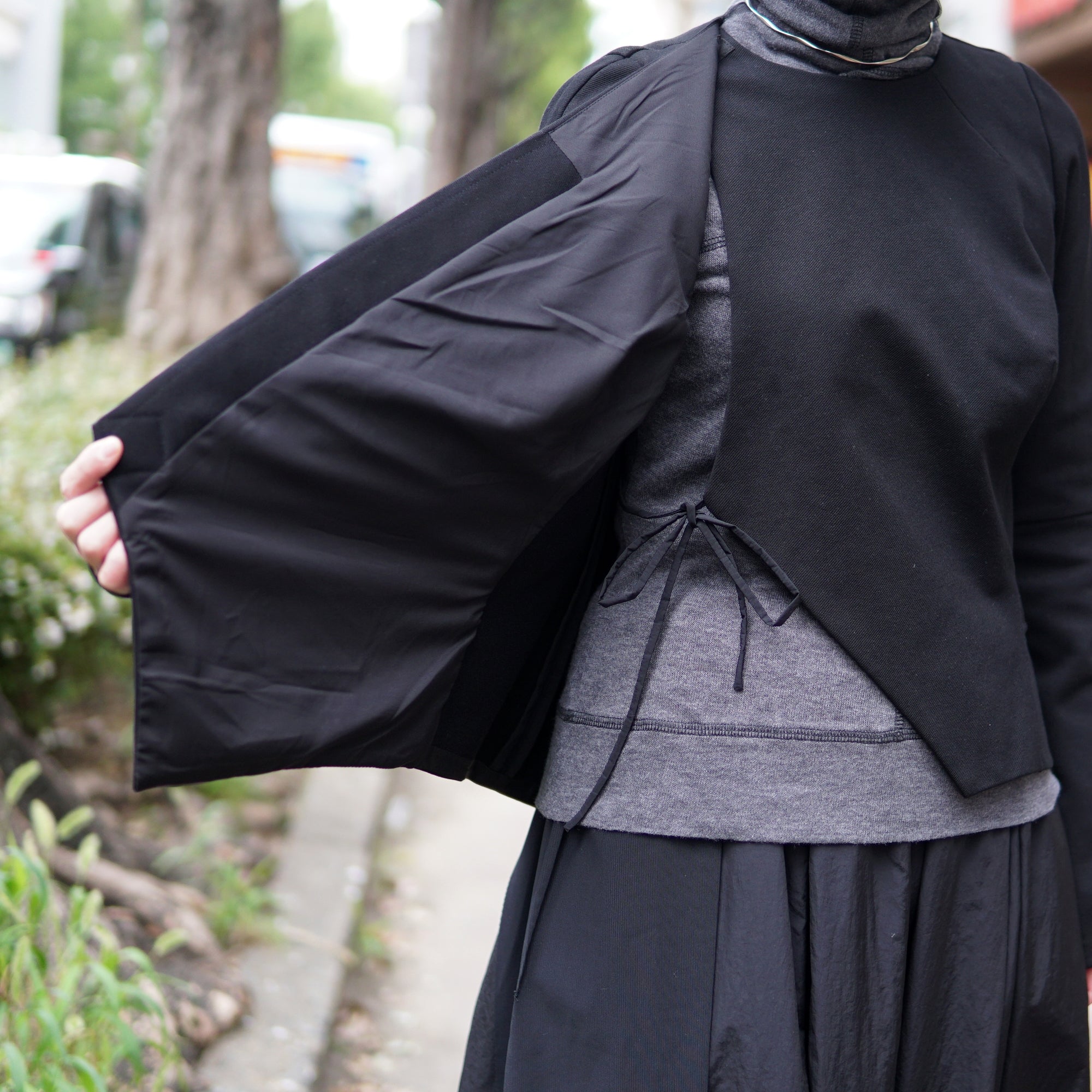 No:GA1-2821 | Name:Jacket With Open Wrap | Color:Black | Size:S【G2A】-G2A-ADDICTION FUKUOKA