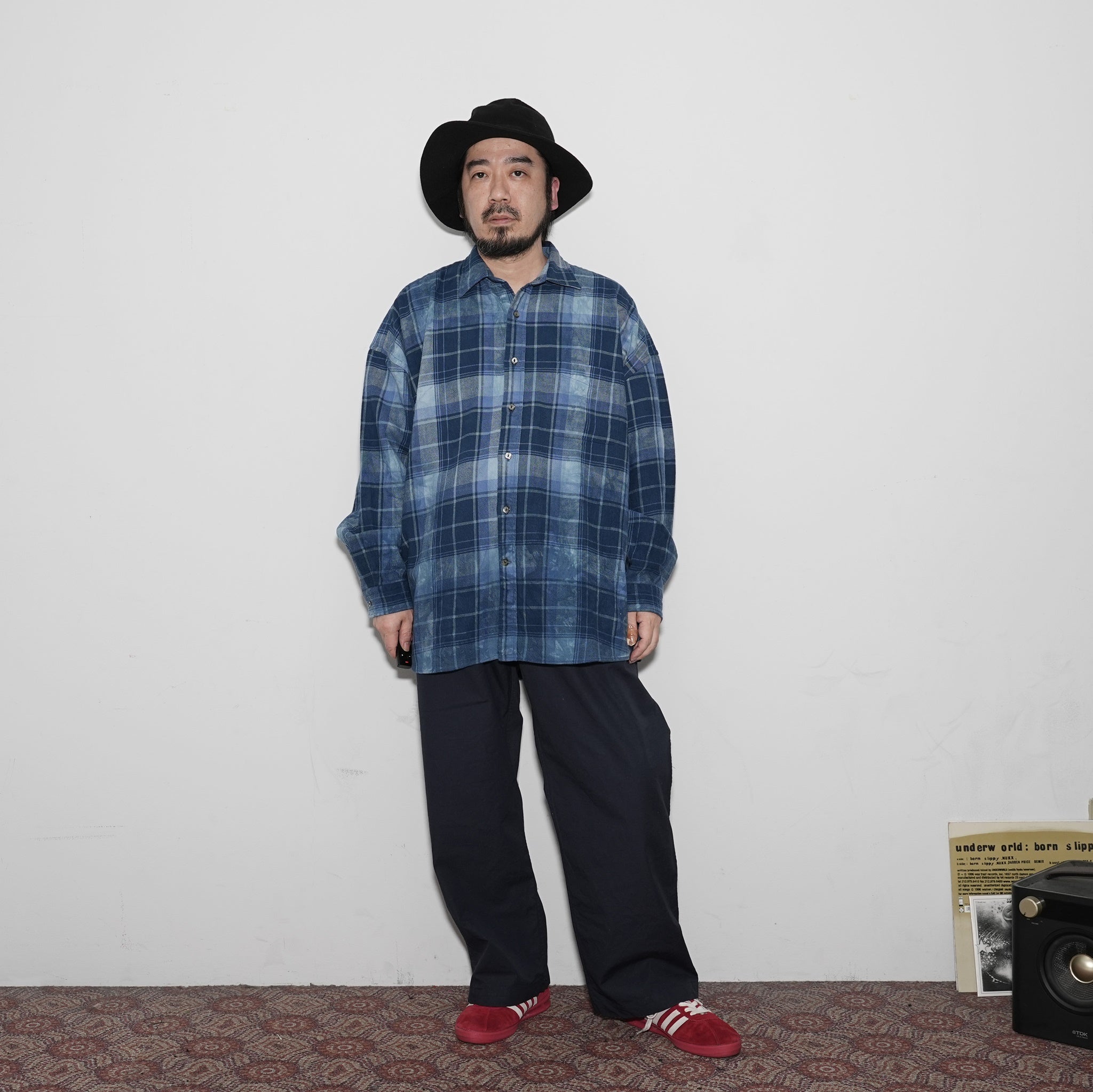 No:RGW-01_A | Name:REGULAR WIDE SHIRTS-AMERICAN CHECK DYE | Color:Blue【CATTA_カッタ】【archive】