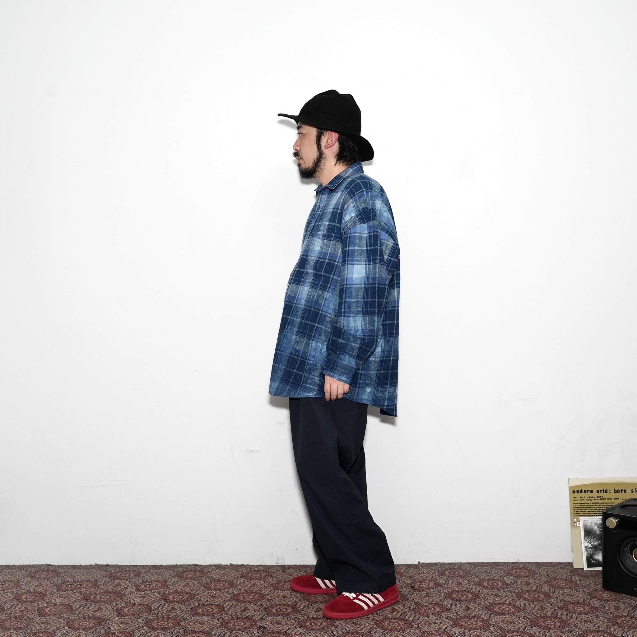 No:RGW-01_A | Name:REGULAR WIDE SHIRTS-AMERICAN CHECK DYE | Color:Blue【CATTA_カッタ】【archive】