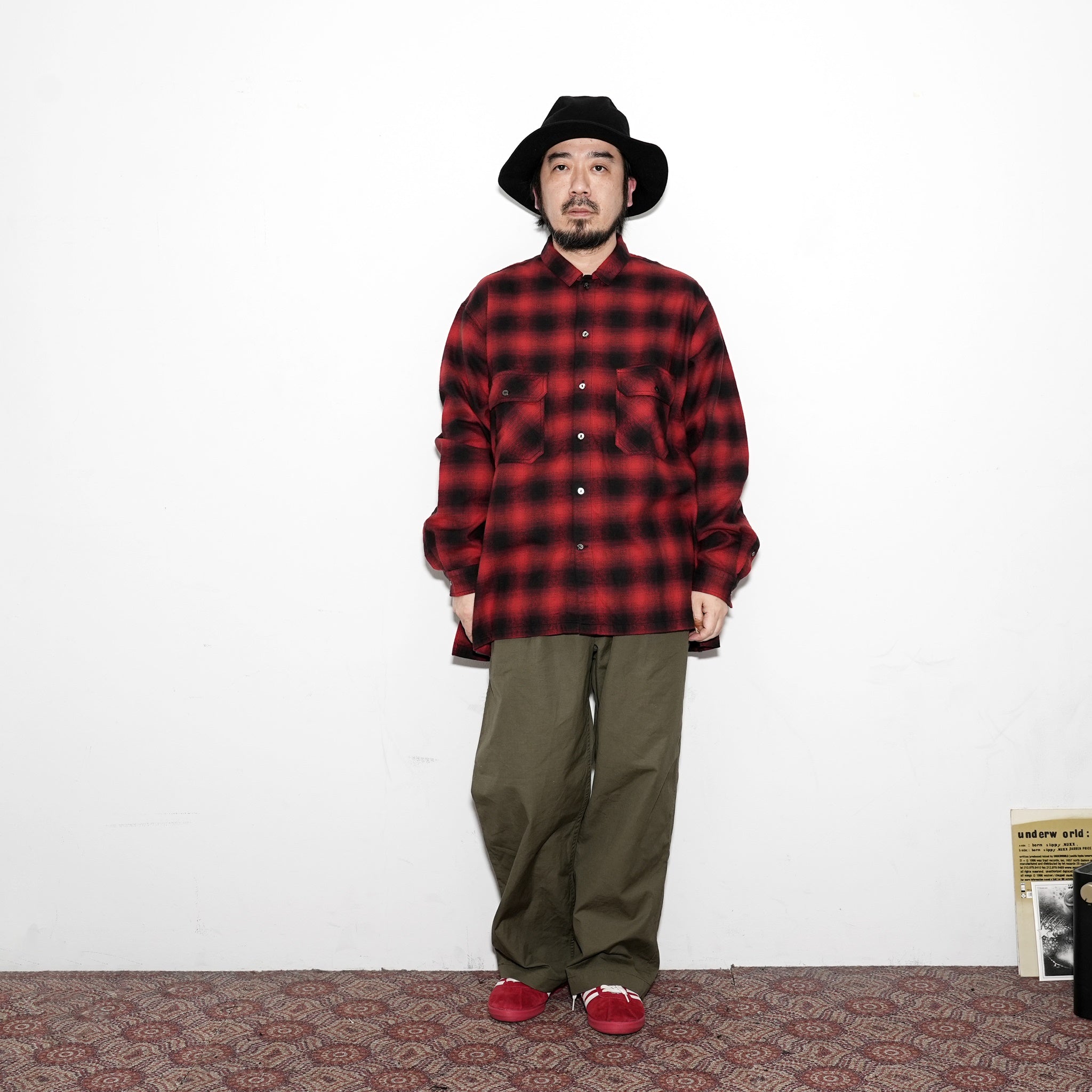 No:WP-02_B | Name:W POCKET SHIRTS-OMBRE CHECK | Color:Red【CATTA_カッタ】【archive】