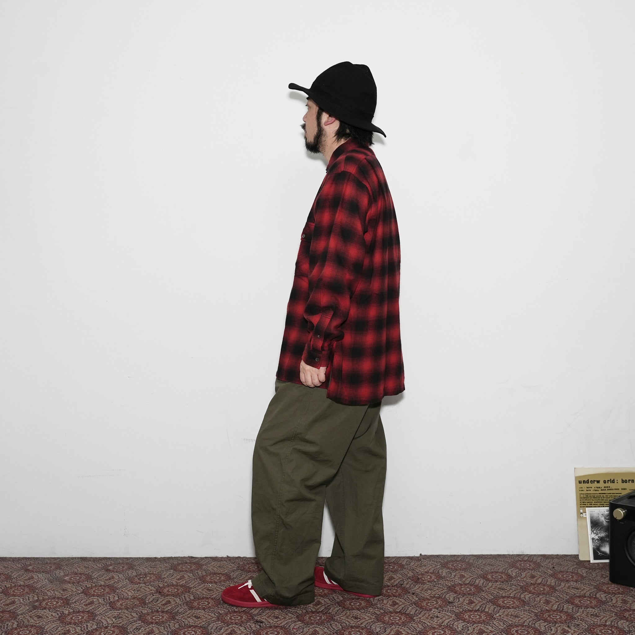 No:WP-02_B | Name:W POCKET SHIRTS-OMBRE CHECK | Color:Red【CATTA_カッタ】【archive】