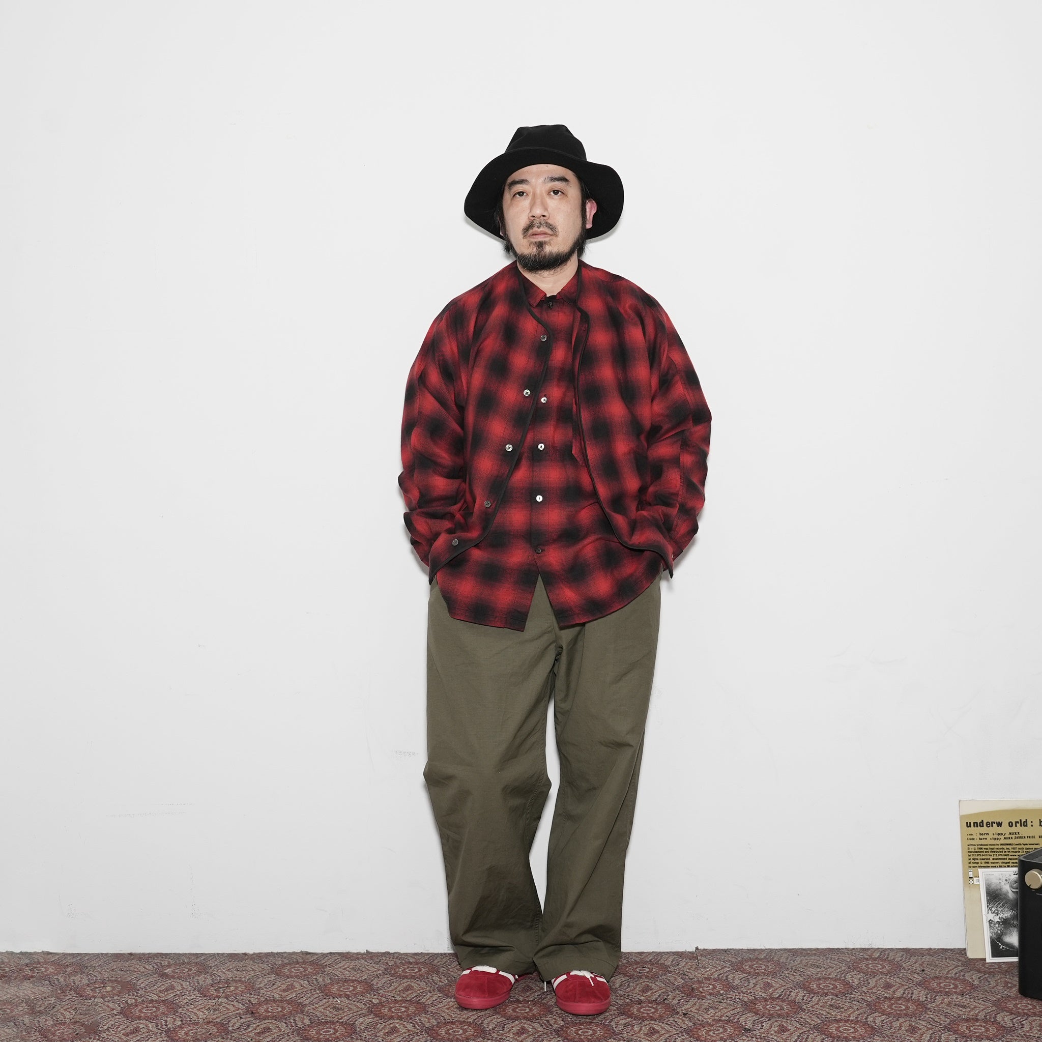 No:WP-02_B | Name:W POCKET SHIRTS-OMBRE CHECK | Color:Red【CATTA_カッタ】【archive】
