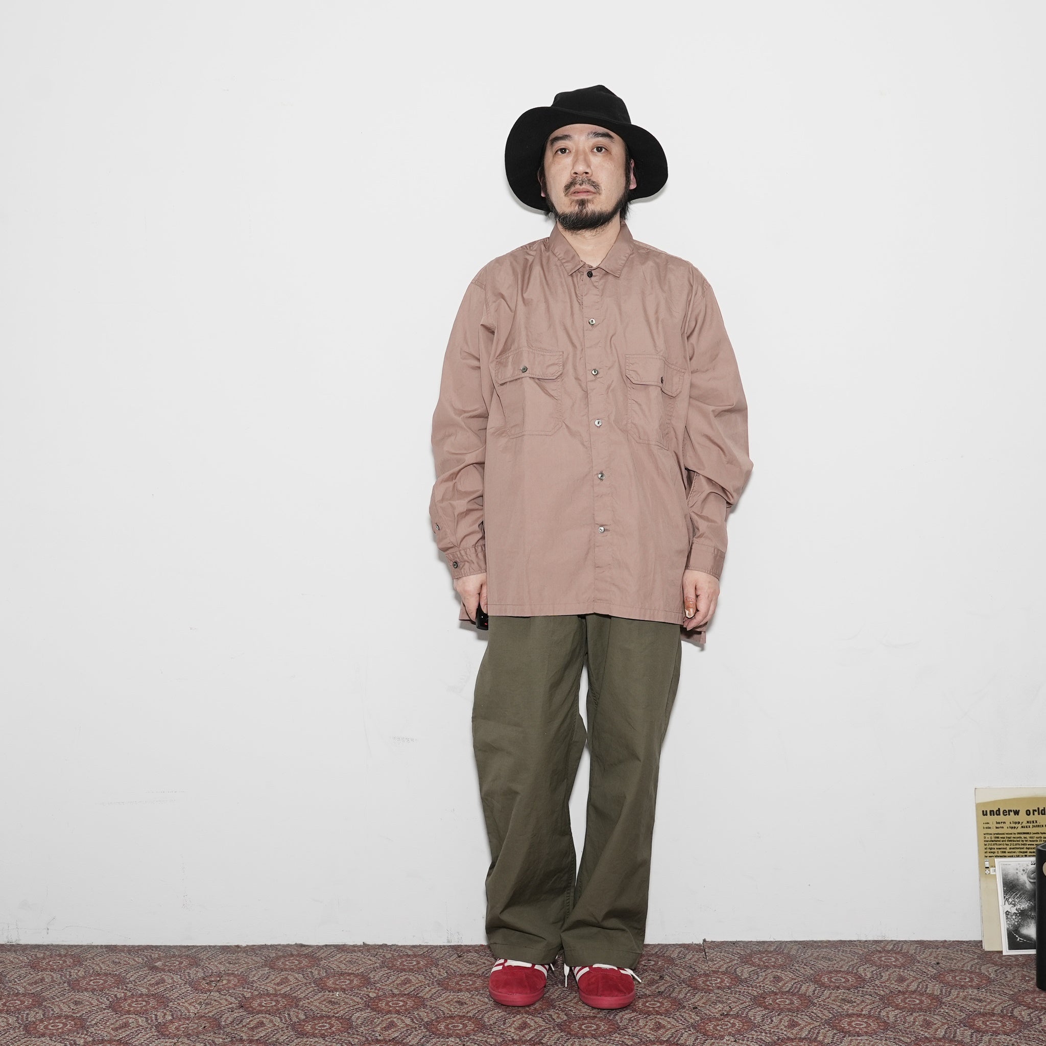 WP-02_C | W POCKET SHIRTS-100/2 BROAD | Color:Brown【CATTA_カッタ】