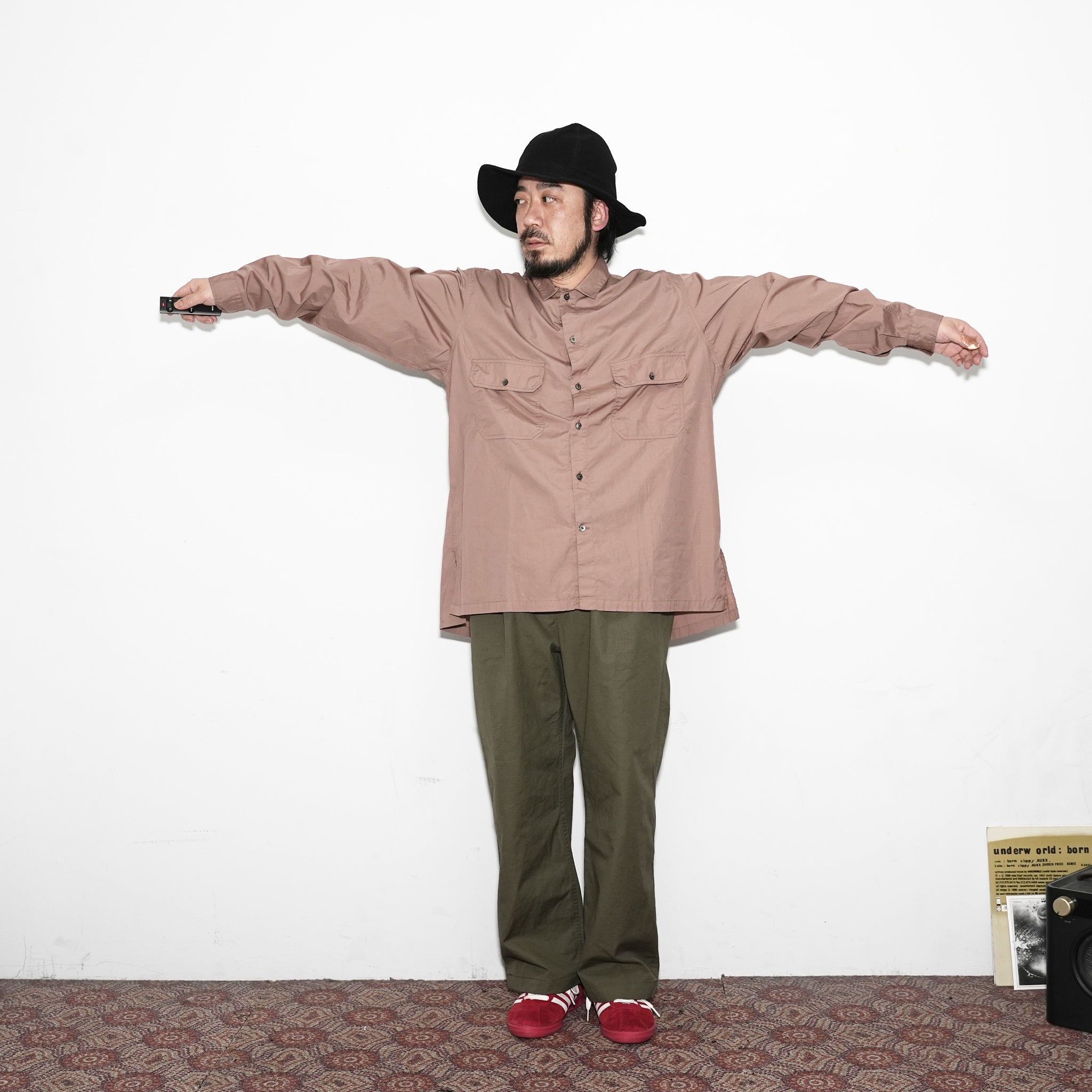 WP-02_C | W POCKET SHIRTS-100/2 BROAD | Color:Brown【CATTA_カッタ】