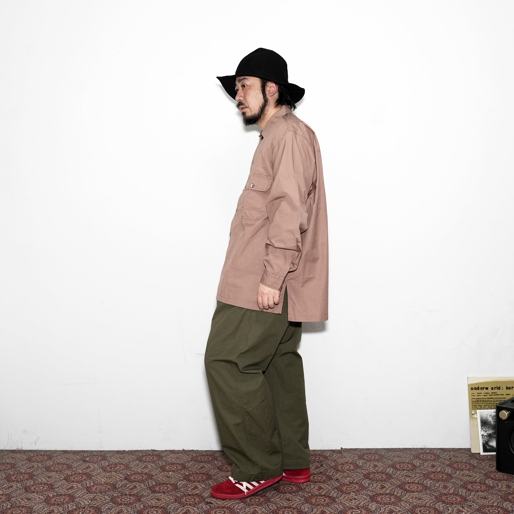 WP-02_C | W POCKET SHIRTS-100/2 BROAD | Color:Brown【CATTA_カッタ】