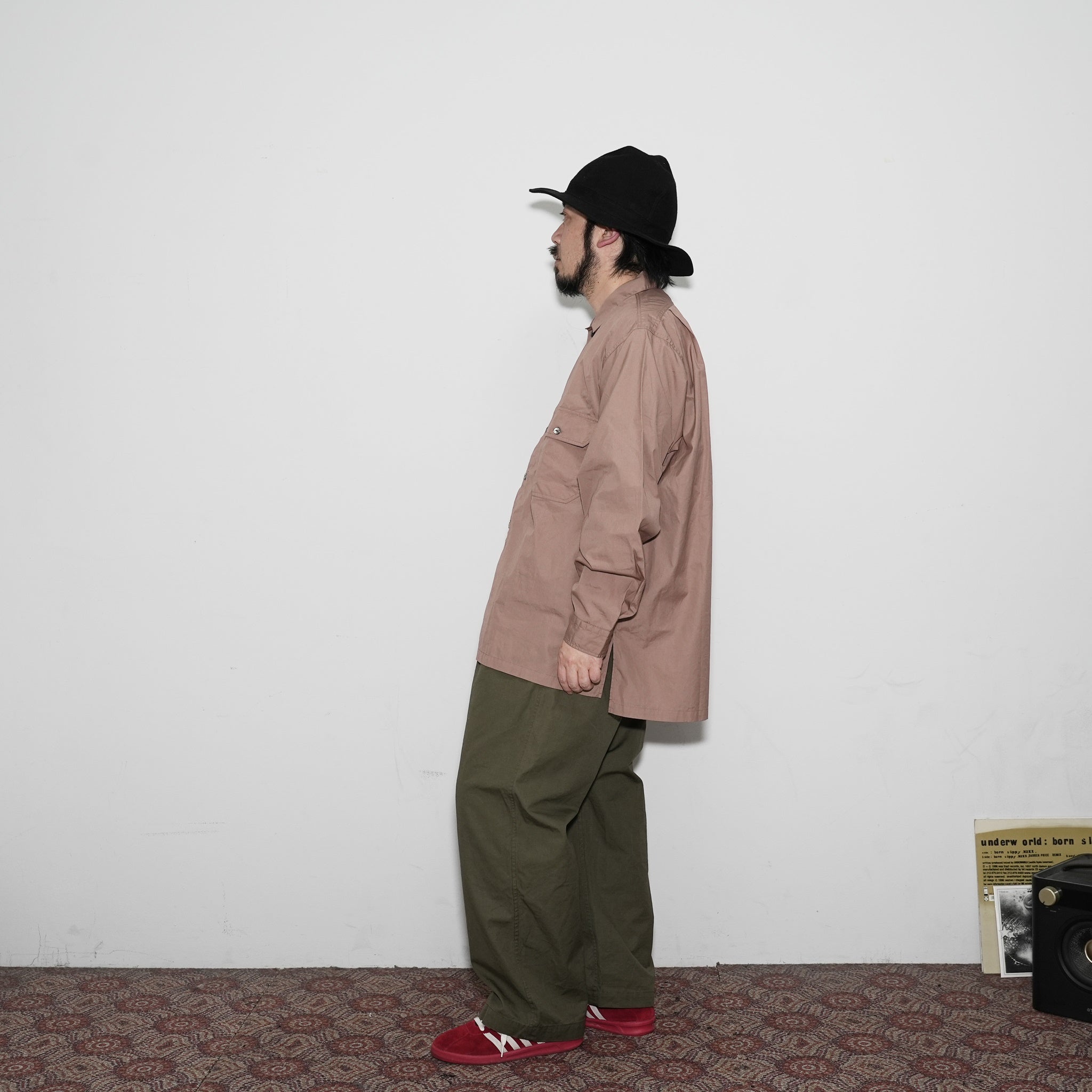 WP-02_C | W POCKET SHIRTS-100/2 BROAD | Color:Brown【CATTA_カッタ】