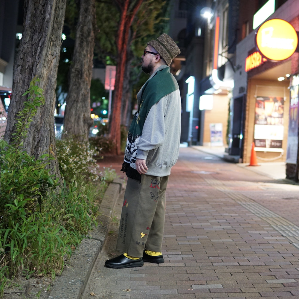 No:MK22A-K-18-1 | Name:Anacroism-Stole | Color:Blk/Grn | Size:Free【MASTERKEY】-MASTERKEY-ADDICTION FUKUOKA