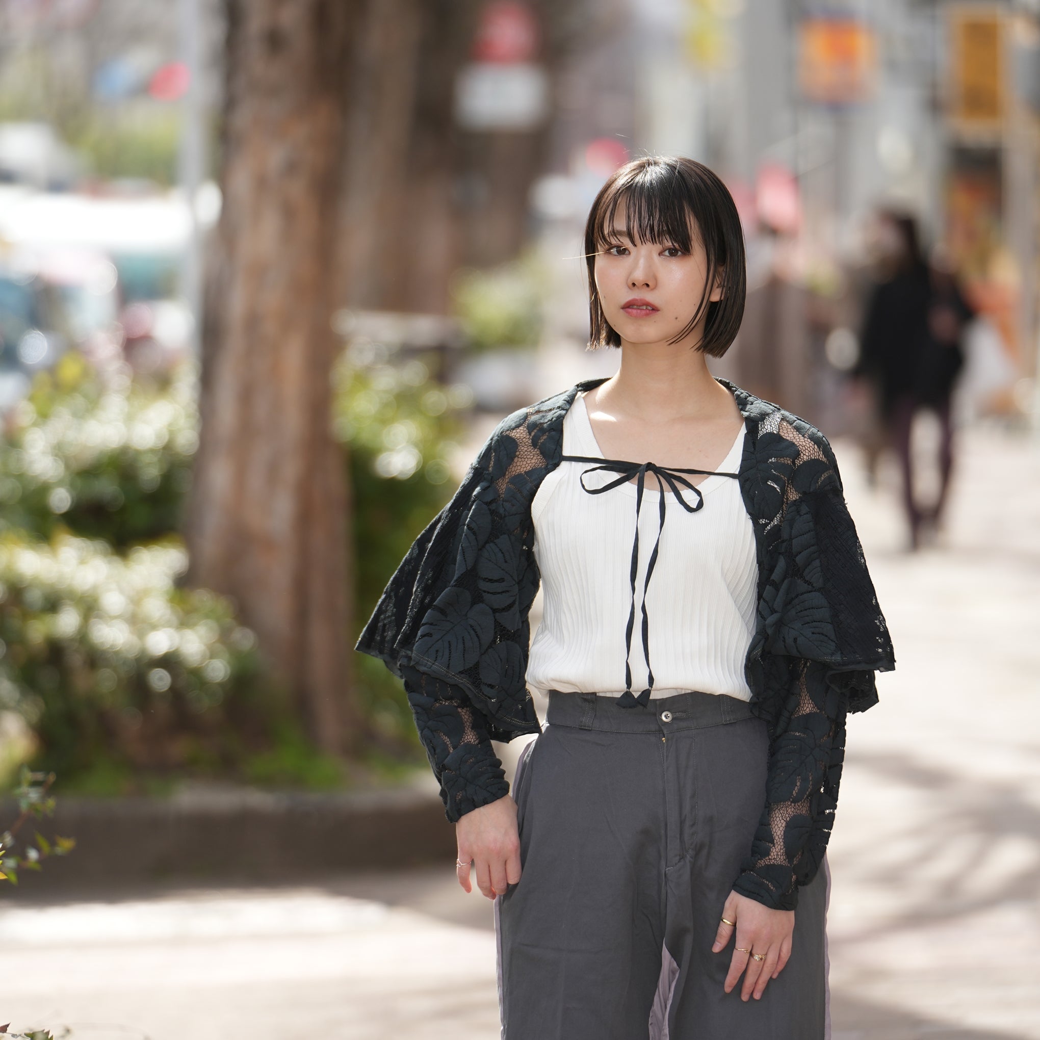 ボタニカルレースボレロ – Wht/Blk | REHERSALL