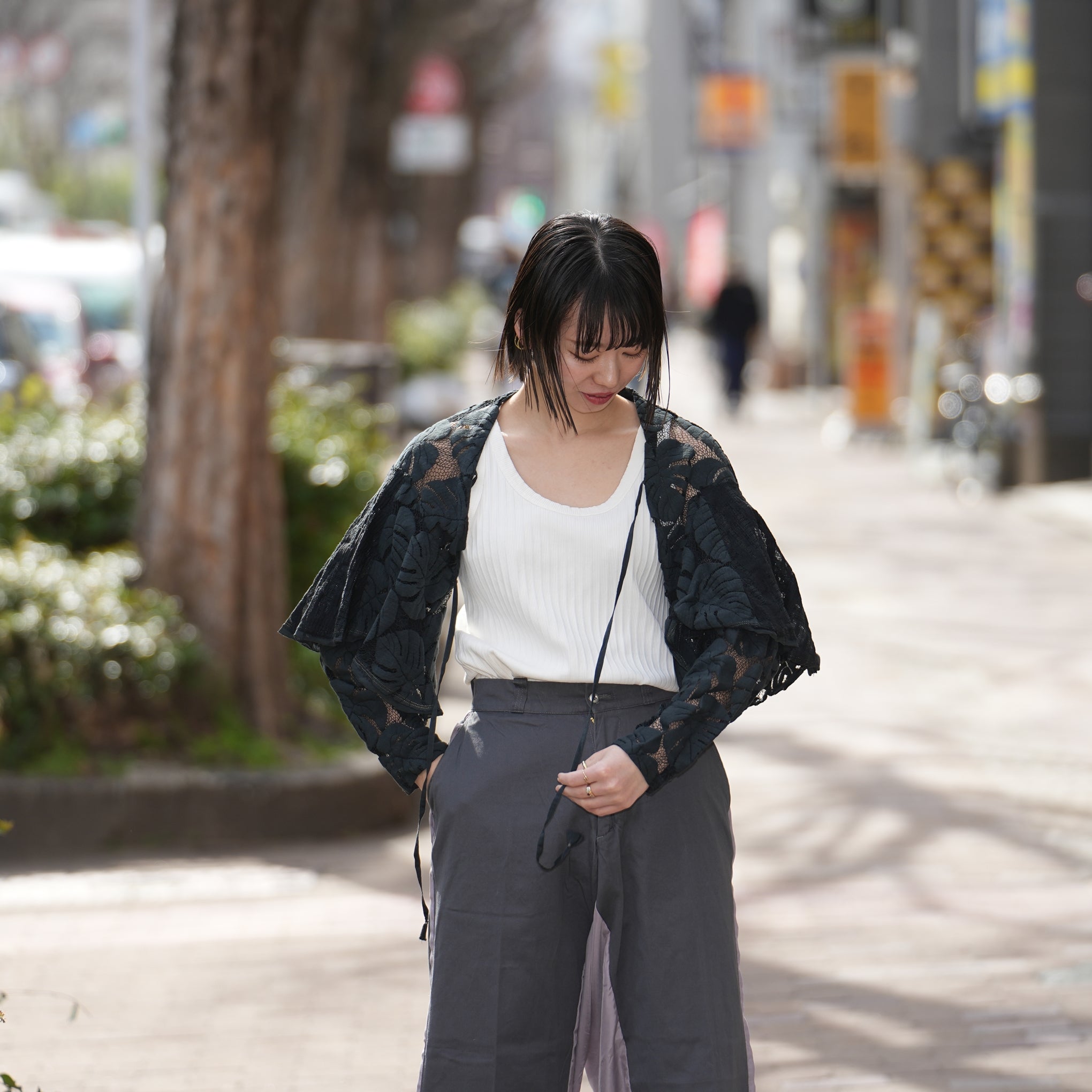 ボタニカルレースボレロ – Wht/Blk | REHERSALL