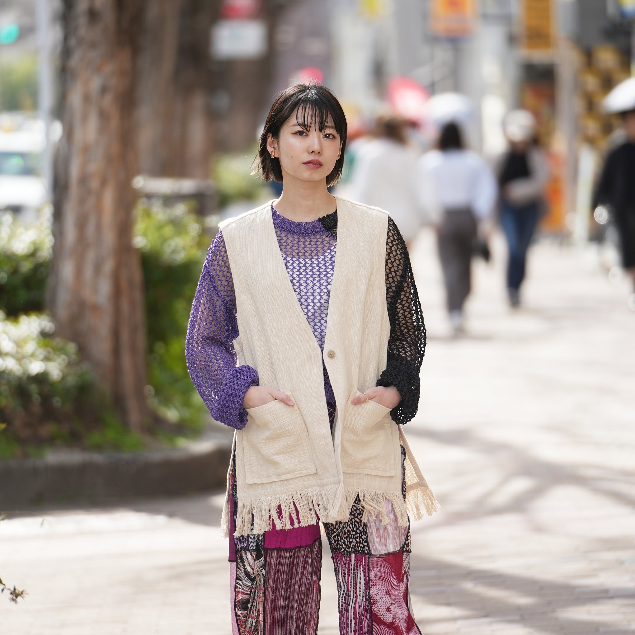 No:020931SL3 | Name:CTN FRINGE GILET | Color:Cream【SARA MALLIKA_サラマリカ】【archive】