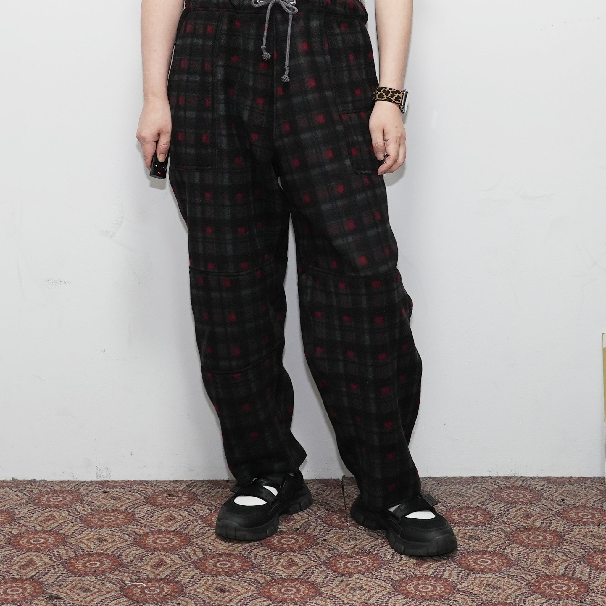 odd22fw02 | Custom Fleece Wide Pants – Check | ODDMENT