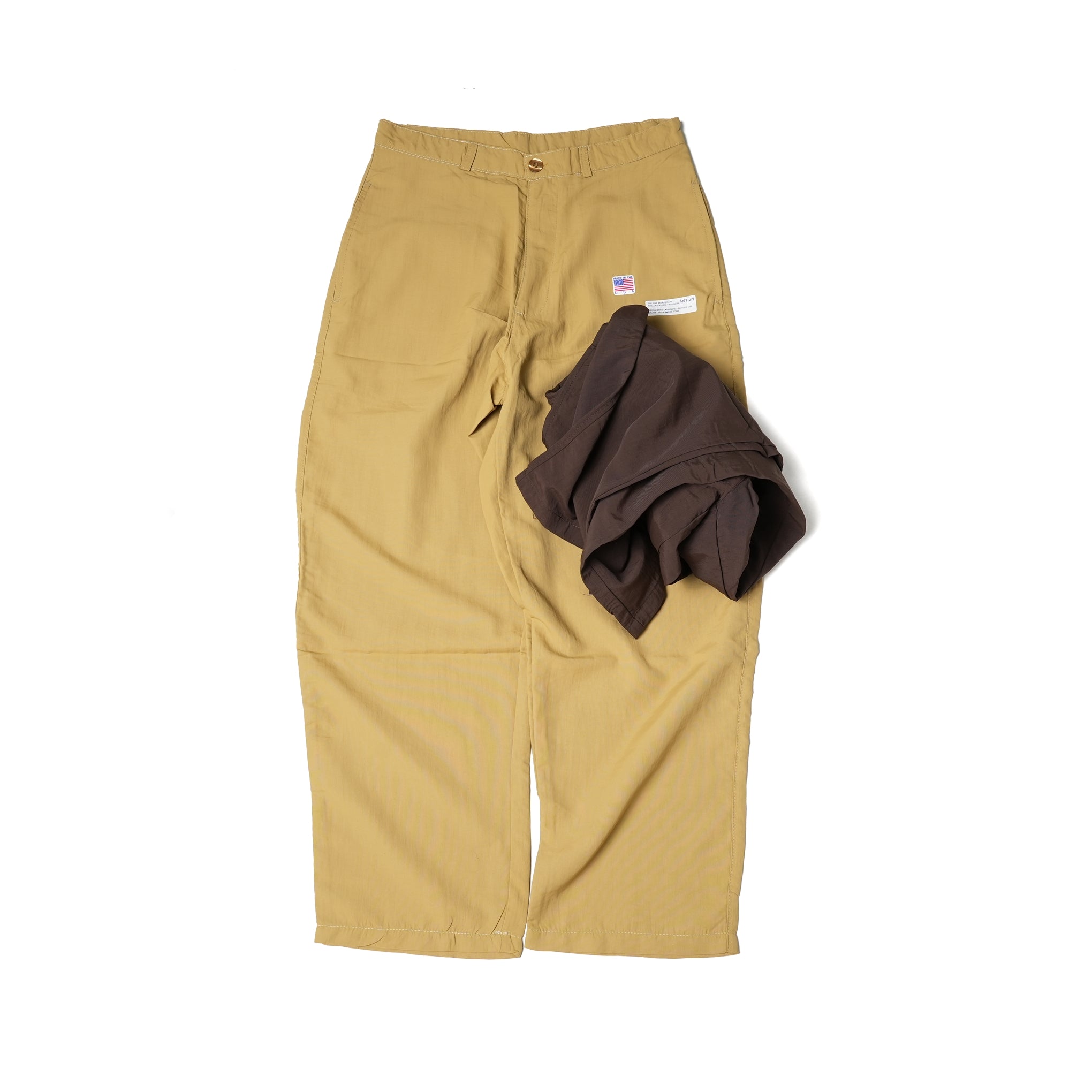 SHELLED NYLON TROUSERS_MORKGRAIN GARMENTS – BROWN / BEIGE | SMOKE T ONE