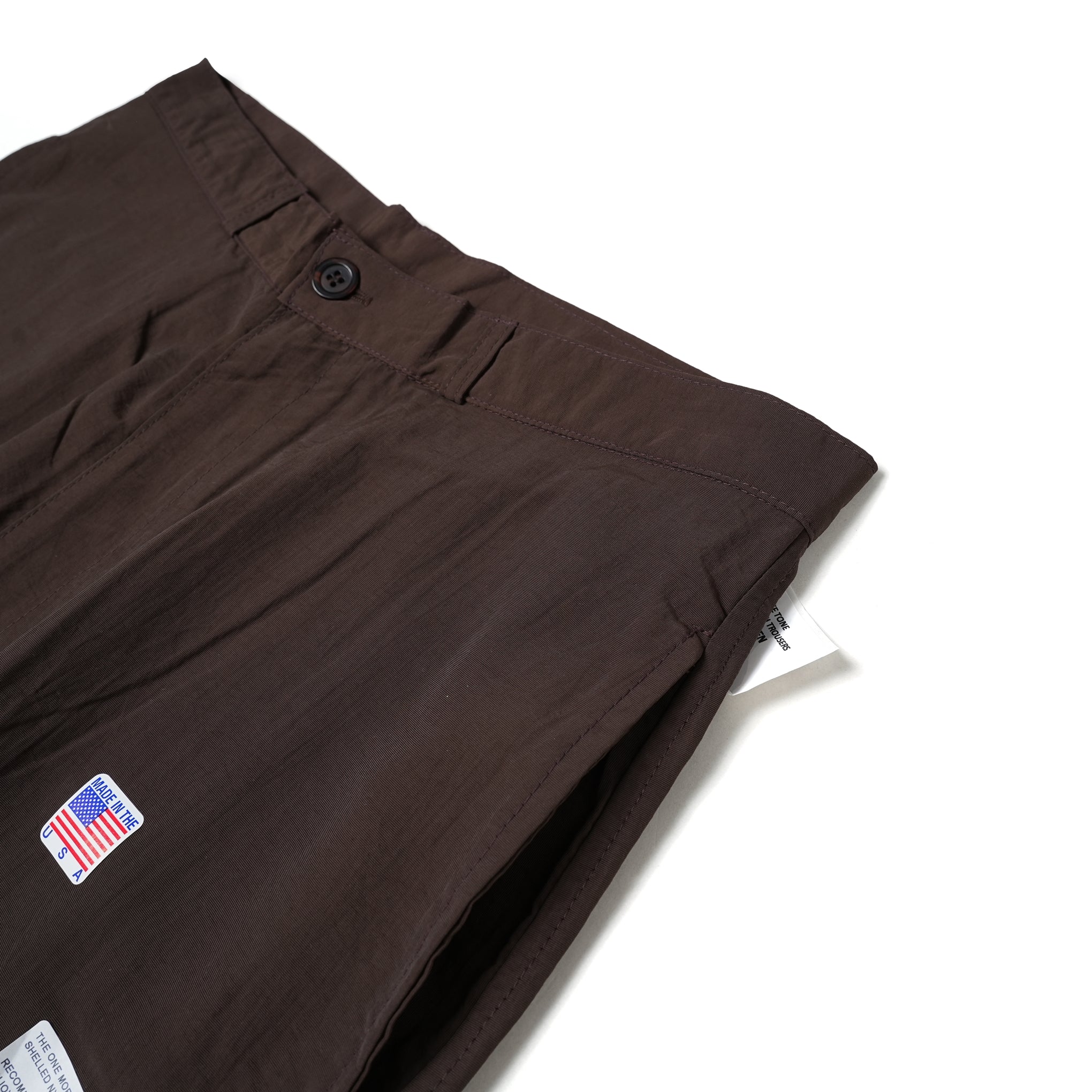 SHELLED NYLON TROUSERS_MORKGRAIN GARMENTS – BROWN / BEIGE | SMOKE T ONE