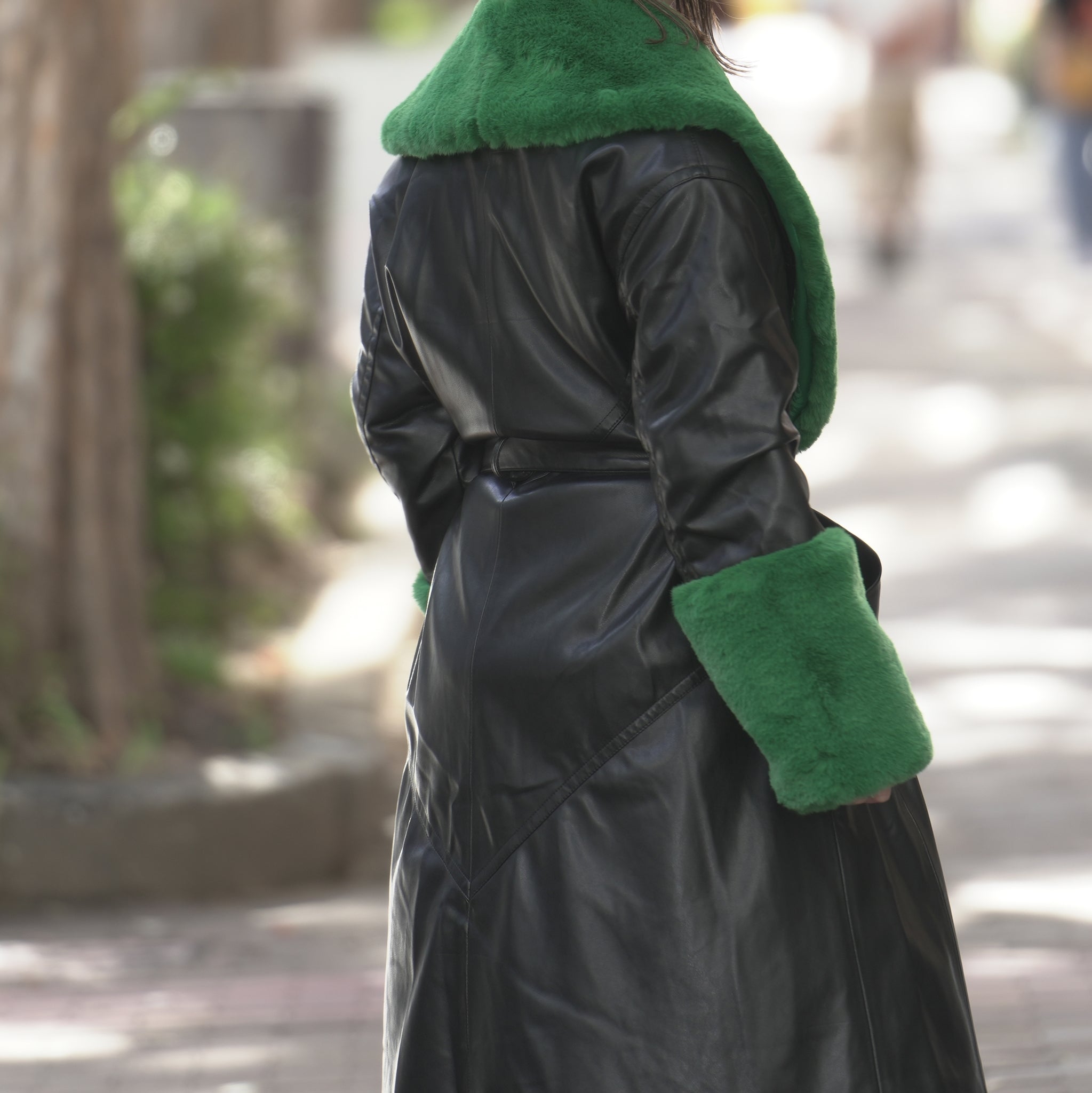 J1837BC07 | BAILEY – Black / Green Fur | Size:8 / 36 / S | JAKKE