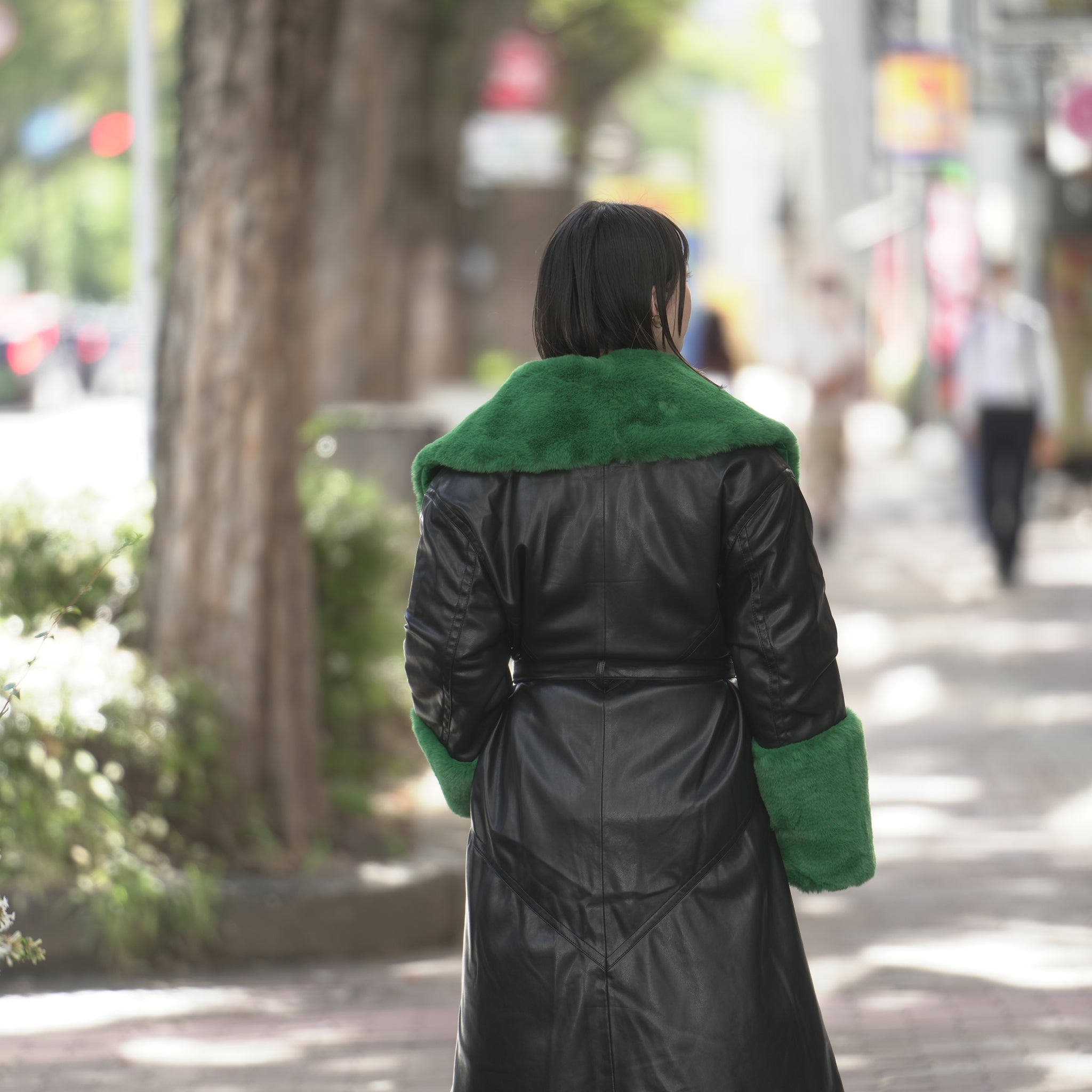 J1837BC07 | BAILEY – Black / Green Fur | Size:8 / 36 / S | JAKKE