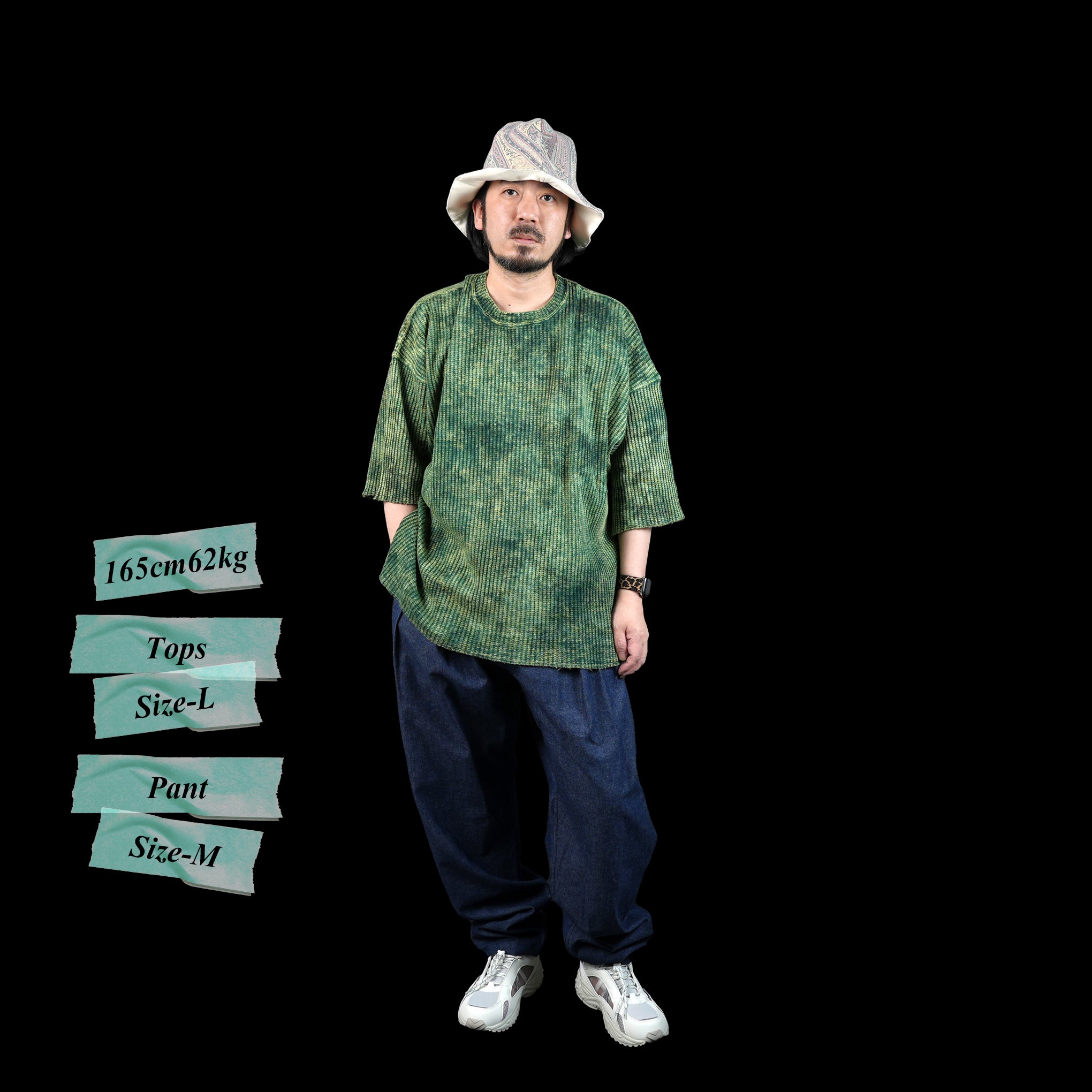 No:M31752-9 | Name:Thermal Cut Off Edges S/S | Color:Tie Dye Midori + Mineral【MONITALY_モニタリー】【archive】