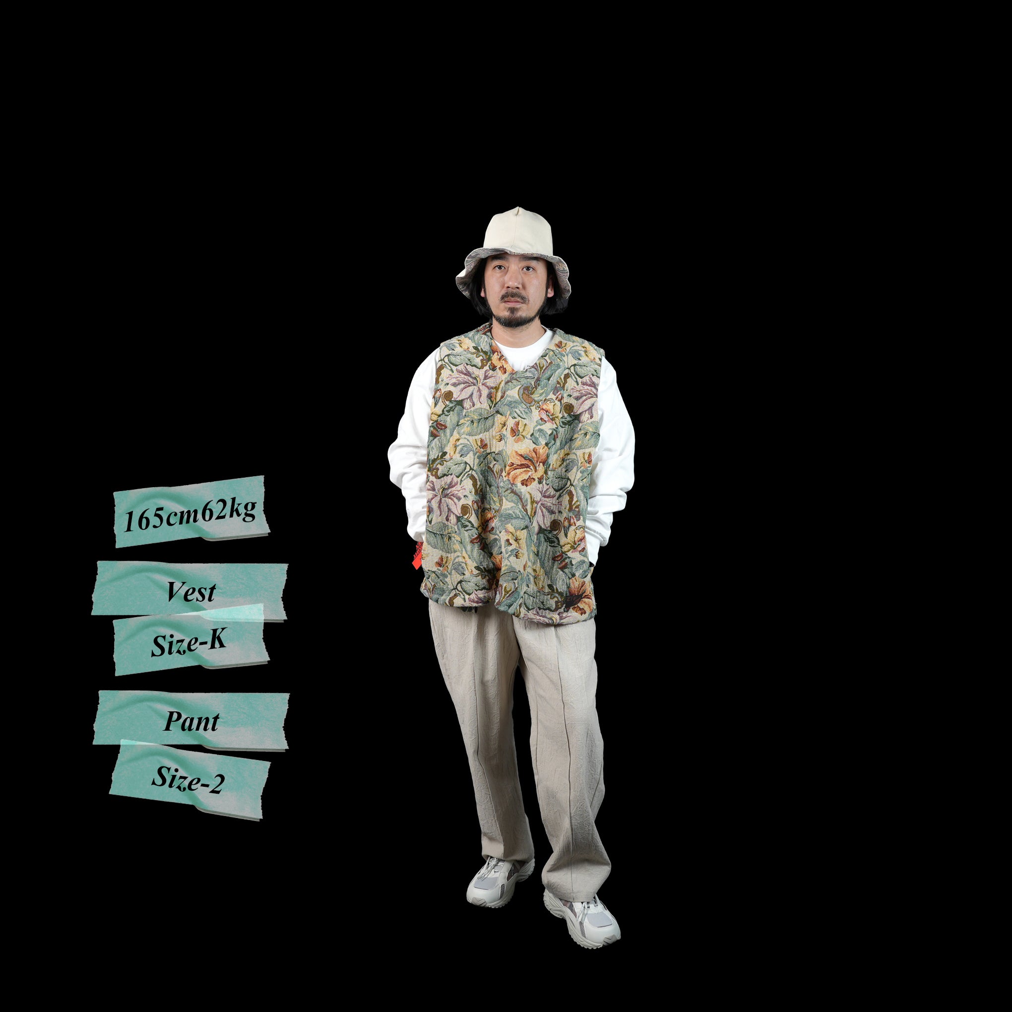 No:VOO-1118 | Name:GOBELIN VEST | Color:Beige/Green/Black【VOO_ヴォー】【archive】