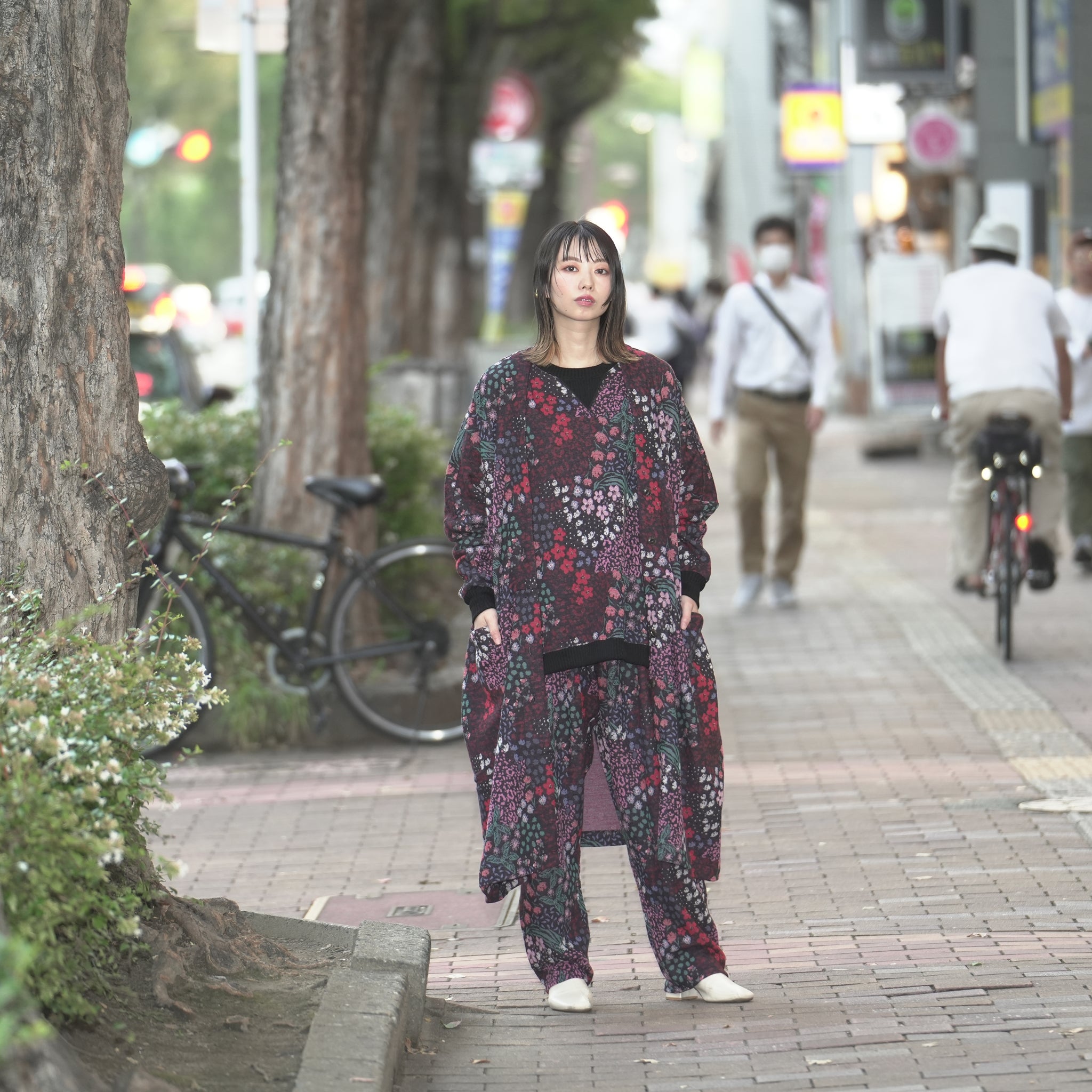 No:bsd22AW-23_B | Name:Arrangement Gawn | Color:Flower【BEDSIDEDRAMA_ベッドサイドドラマ】【archive】