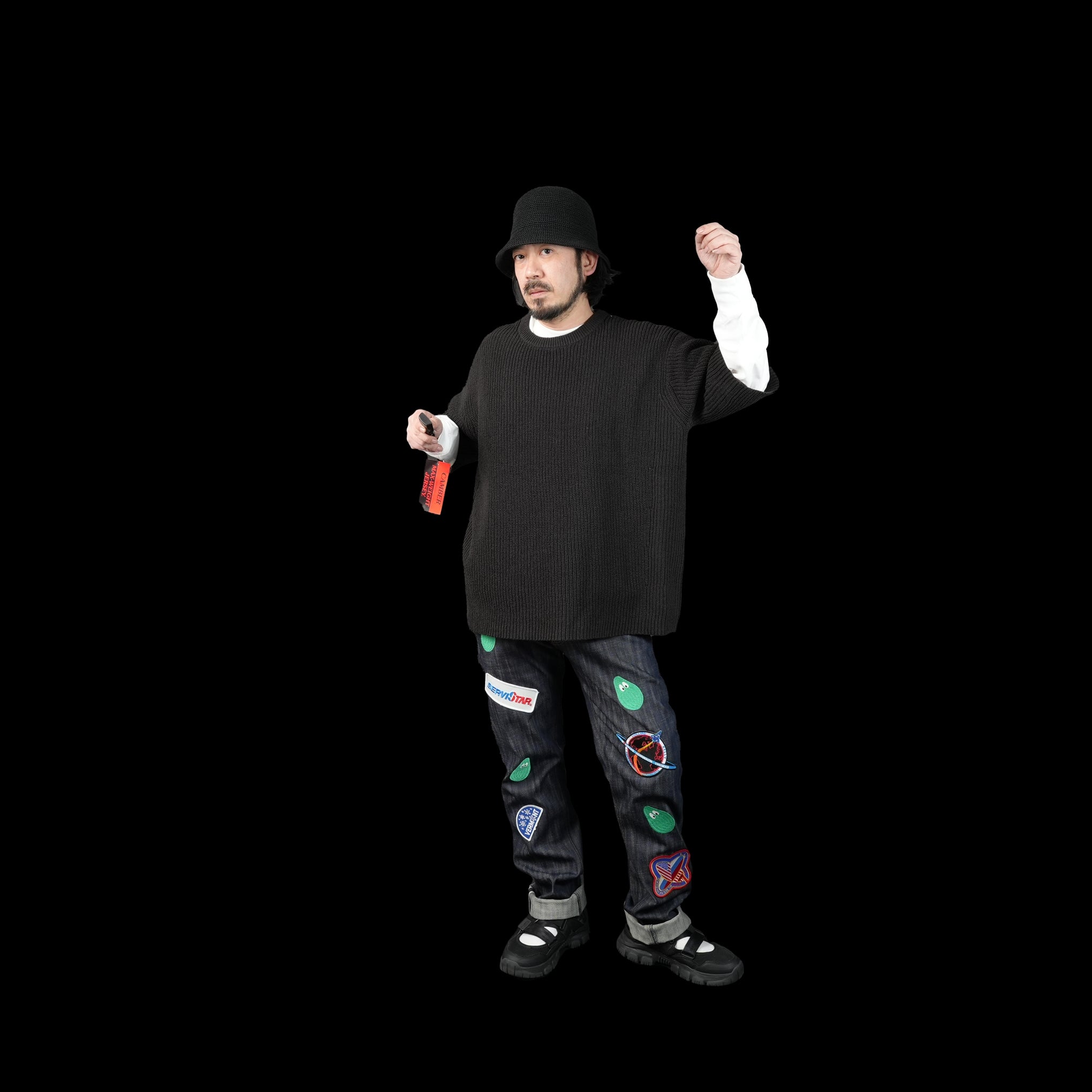 No:VOO-1127 | Name:SPEKNIT 3/5 | Color:Natural/Orange/Sumi Black【VOO_ヴォー】【archive】