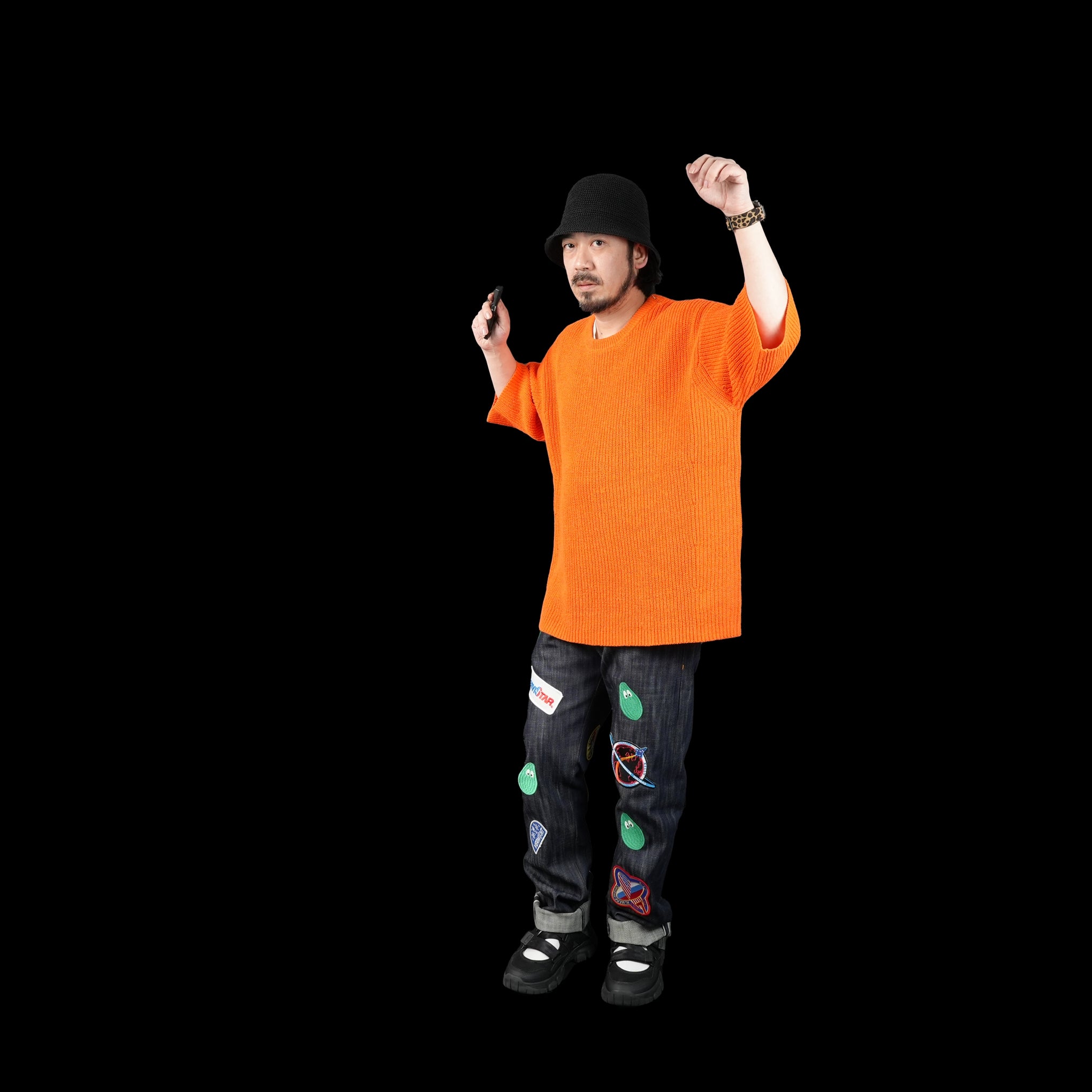 No:VOO-1127 | Name:SPEKNIT 3/5 | Color:Natural/Orange/Sumi Black【VOO_ヴォー】