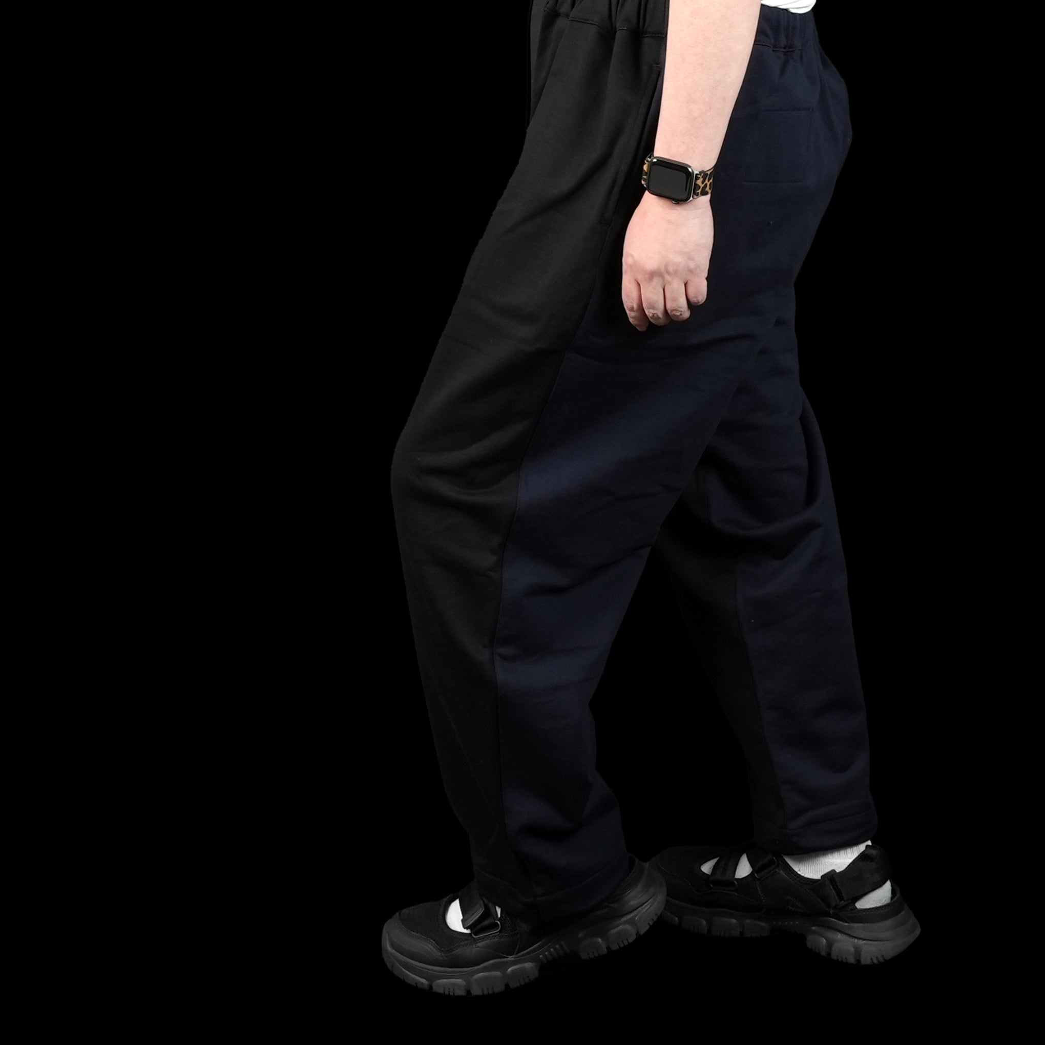 No:UN-017_SS23 | Name:TAPERED SWEAT TRACK PANTS BICOLOR | Color:Black × Navy【UNTRACE_アントレース】【archive】