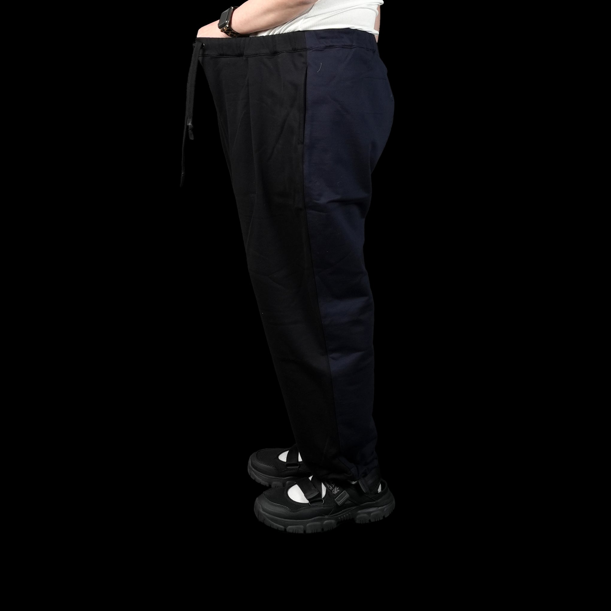 No:UN-017_SS23 | Name:TAPERED SWEAT TRACK PANTS BICOLOR | Color:Black × Navy【UNTRACE_アントレース】【archive】