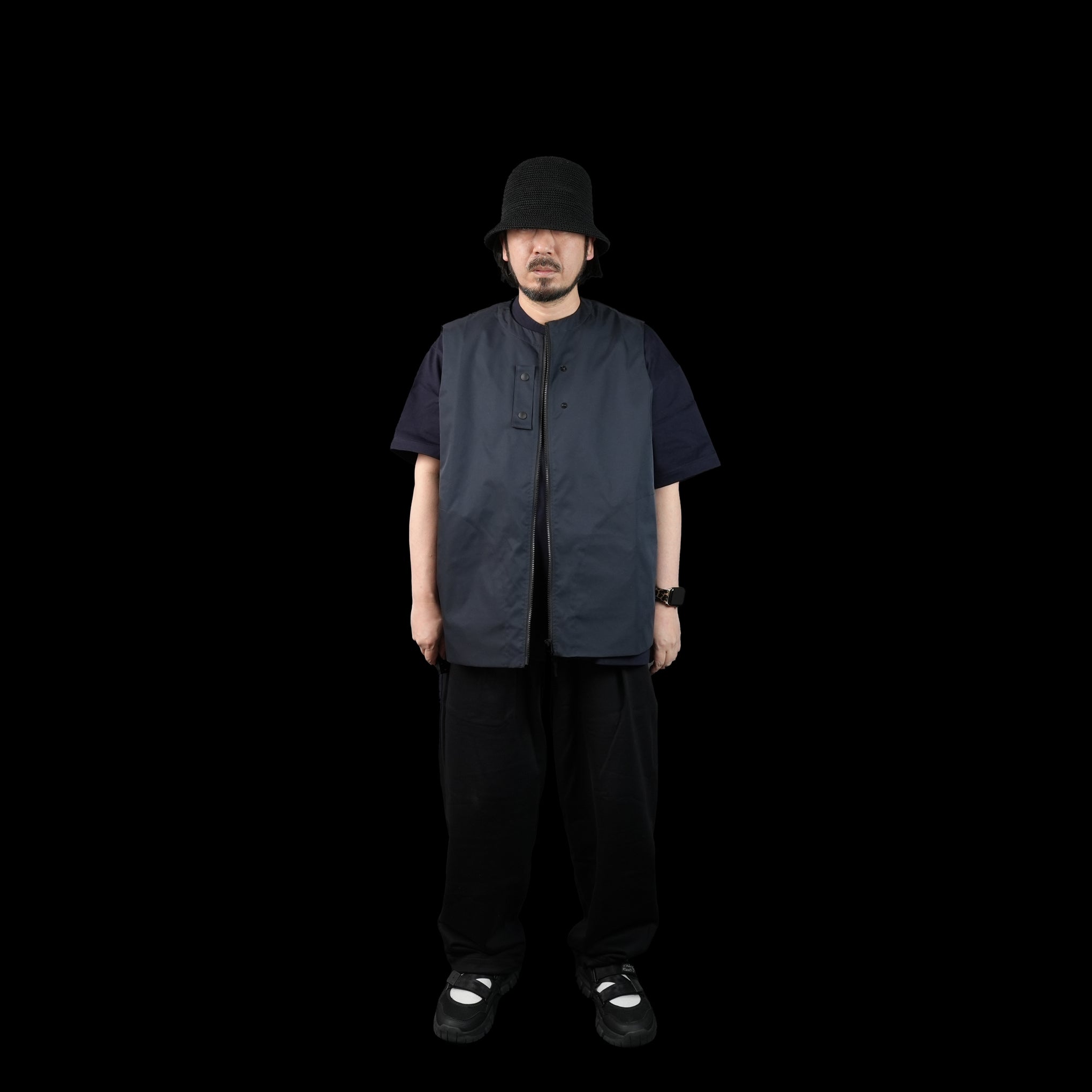 No:UN-004_SS23_a | Name:ZIPPER VEST (TEFLON) | Color:Dark Navy【UNTRACE_アントレース】【archive】