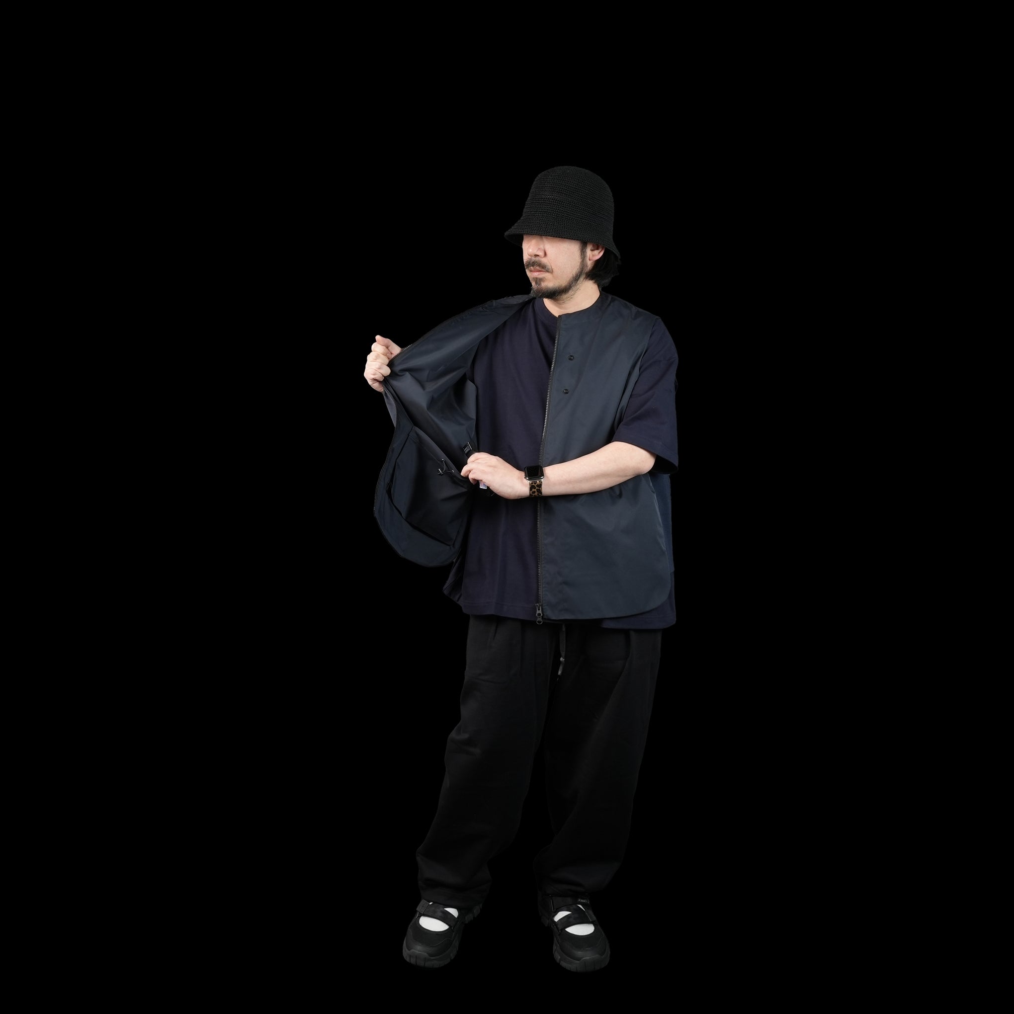 No:UN-004_SS23_a | Name:ZIPPER VEST (TEFLON) | Color:Dark Navy【UNTRACE_アントレース】【archive】
