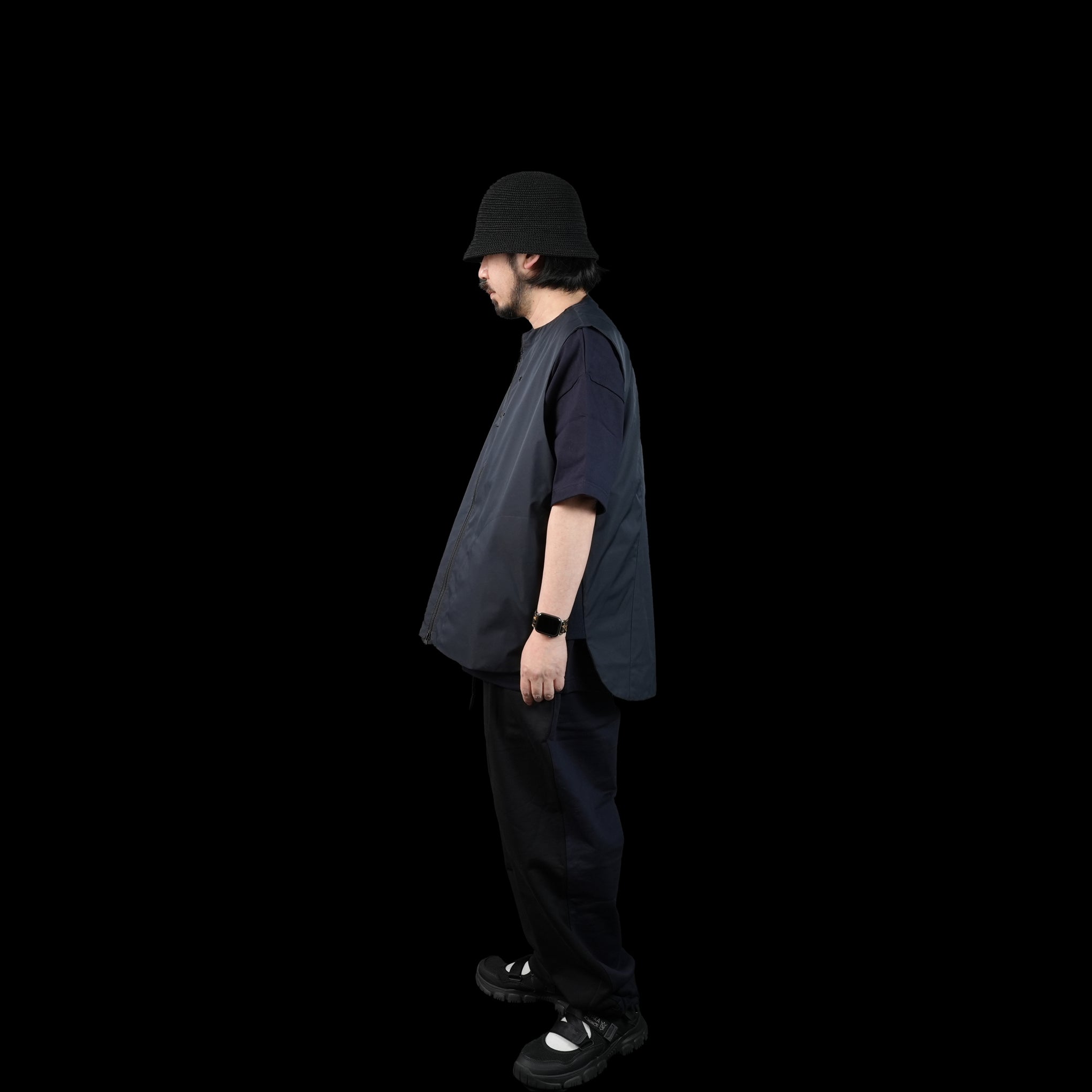 No:UN-004_SS23_a | Name:ZIPPER VEST (TEFLON) | Color:Dark Navy【UNTRACE_アントレース】【archive】