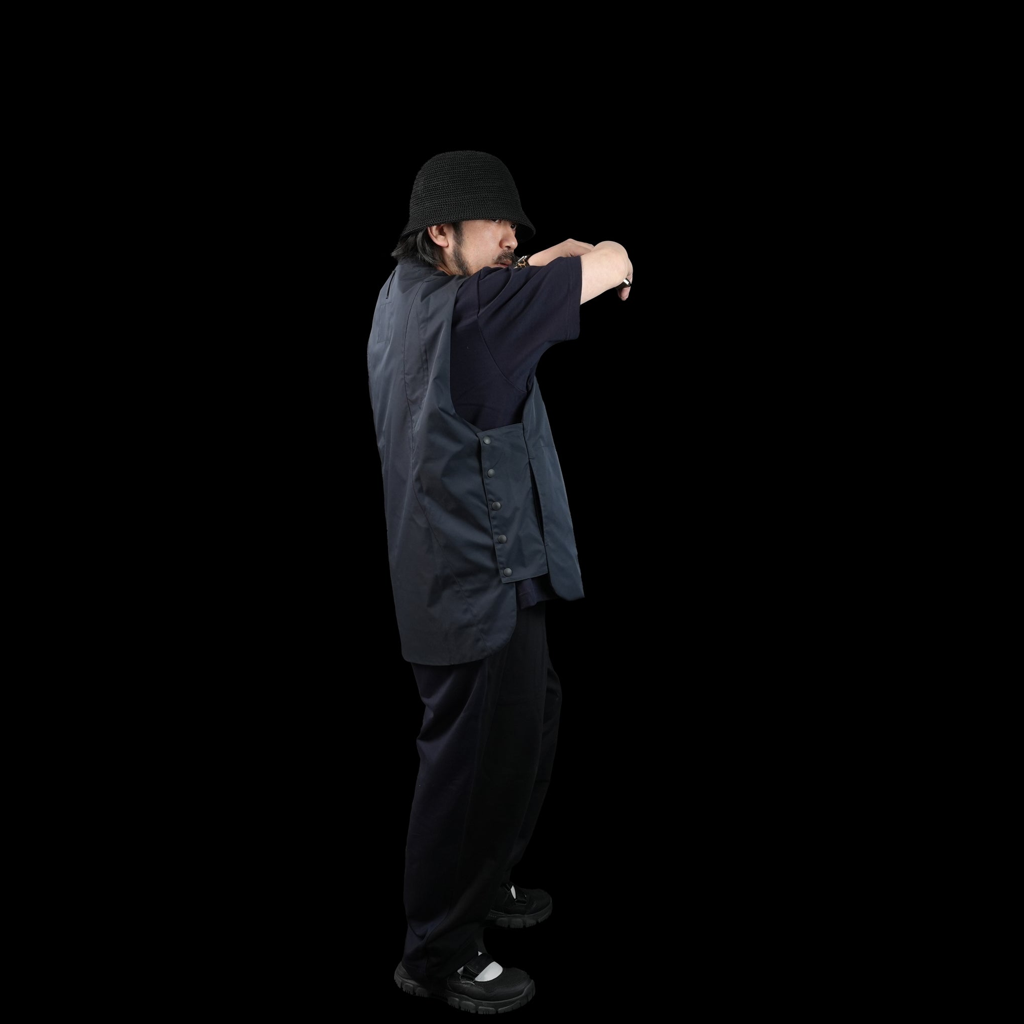 No:UN-004_SS23_a | Name:ZIPPER VEST (TEFLON) | Color:Dark Navy【UNTRACE_アントレース】【archive】