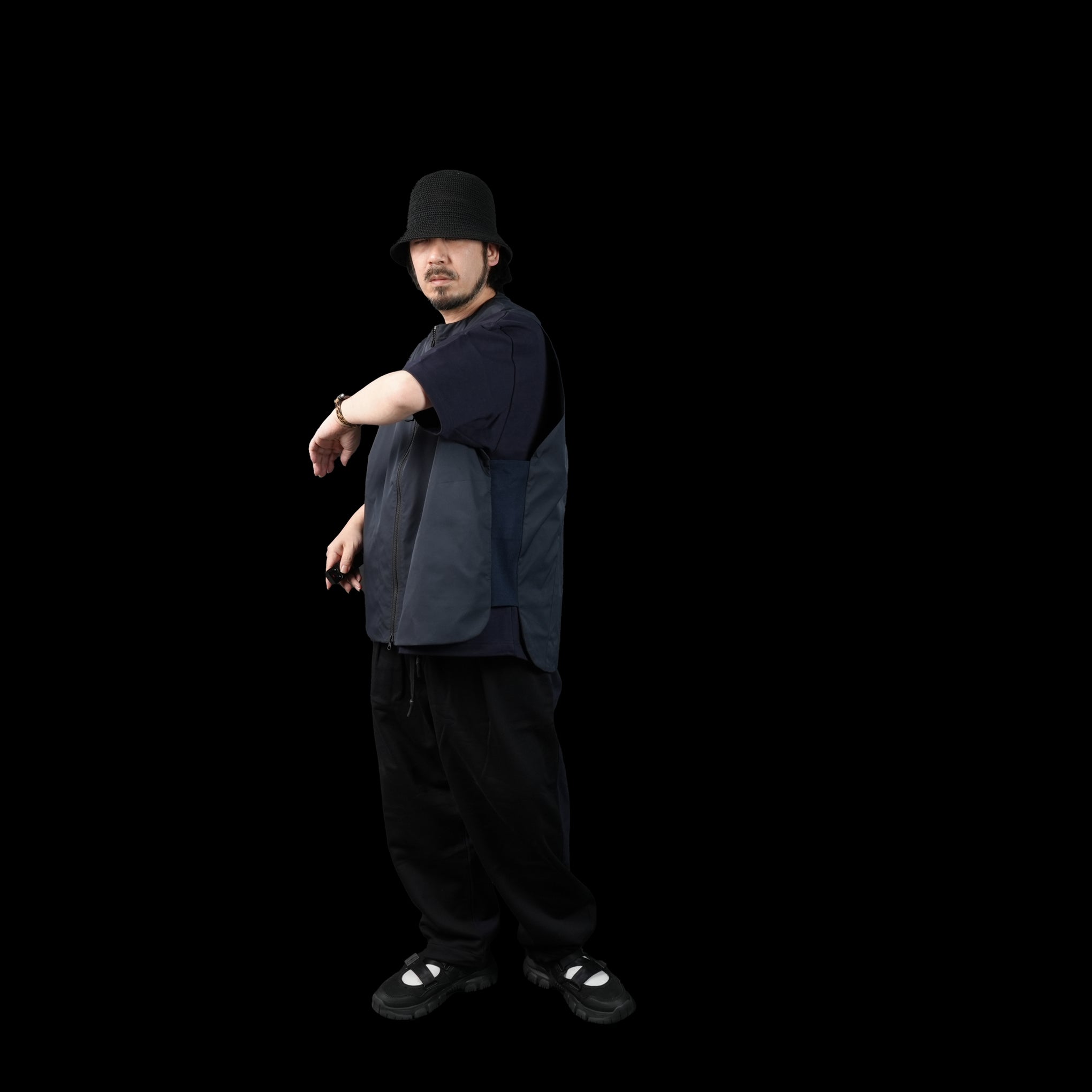 No:UN-004_SS23_a | Name:ZIPPER VEST (TEFLON) | Color:Dark Navy【UNTRACE_アントレース】【archive】