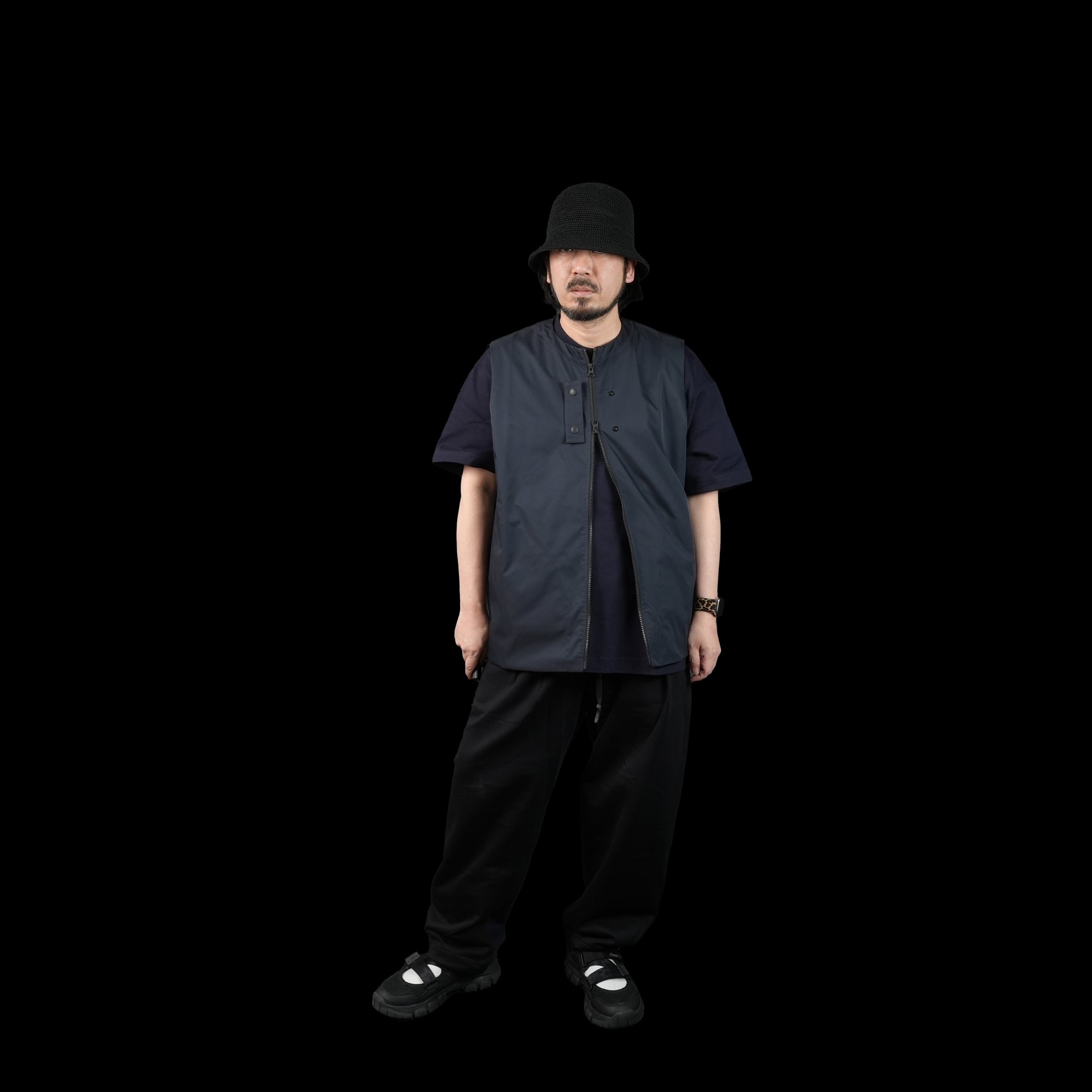 No:UN-004_SS23_a | Name:ZIPPER VEST (TEFLON) | Color:Dark Navy【UNTRACE_アントレース】【archive】