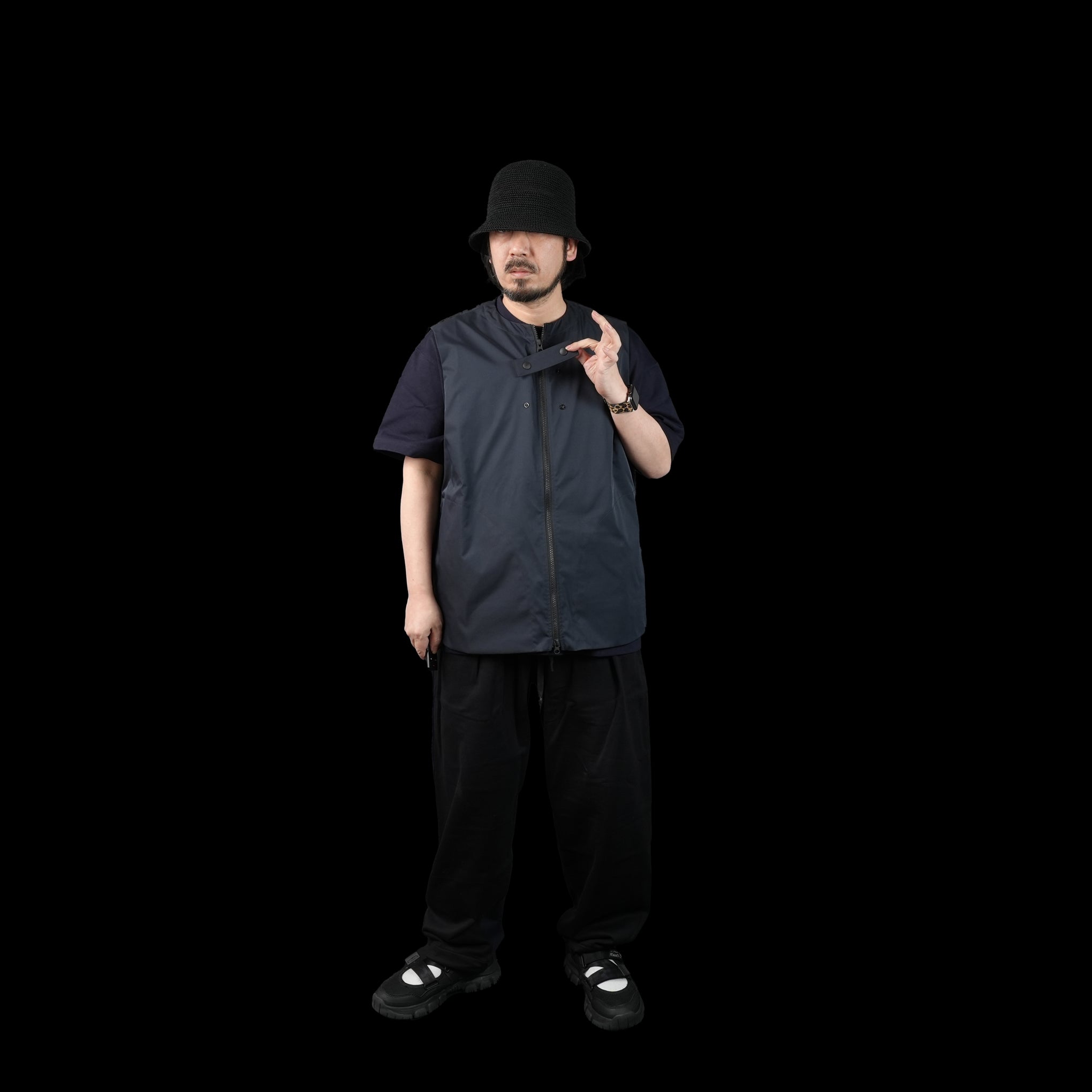 No:UN-004_SS23_a | Name:ZIPPER VEST (TEFLON) | Color:Dark Navy【UNTRACE_アントレース】【archive】