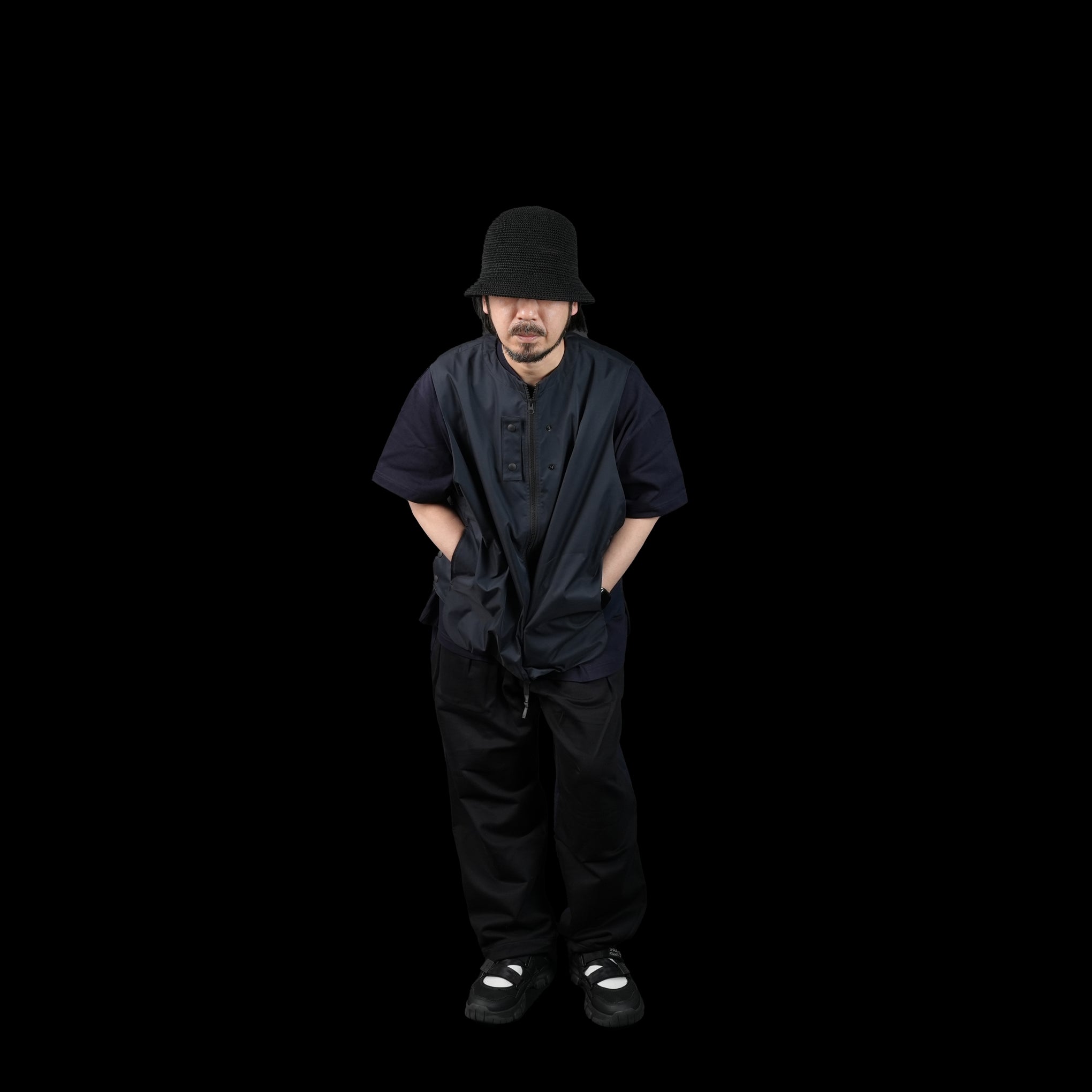 No:UN-004_SS23_a | Name:ZIPPER VEST (TEFLON) | Color:Dark Navy【UNTRACE_アントレース】【archive】