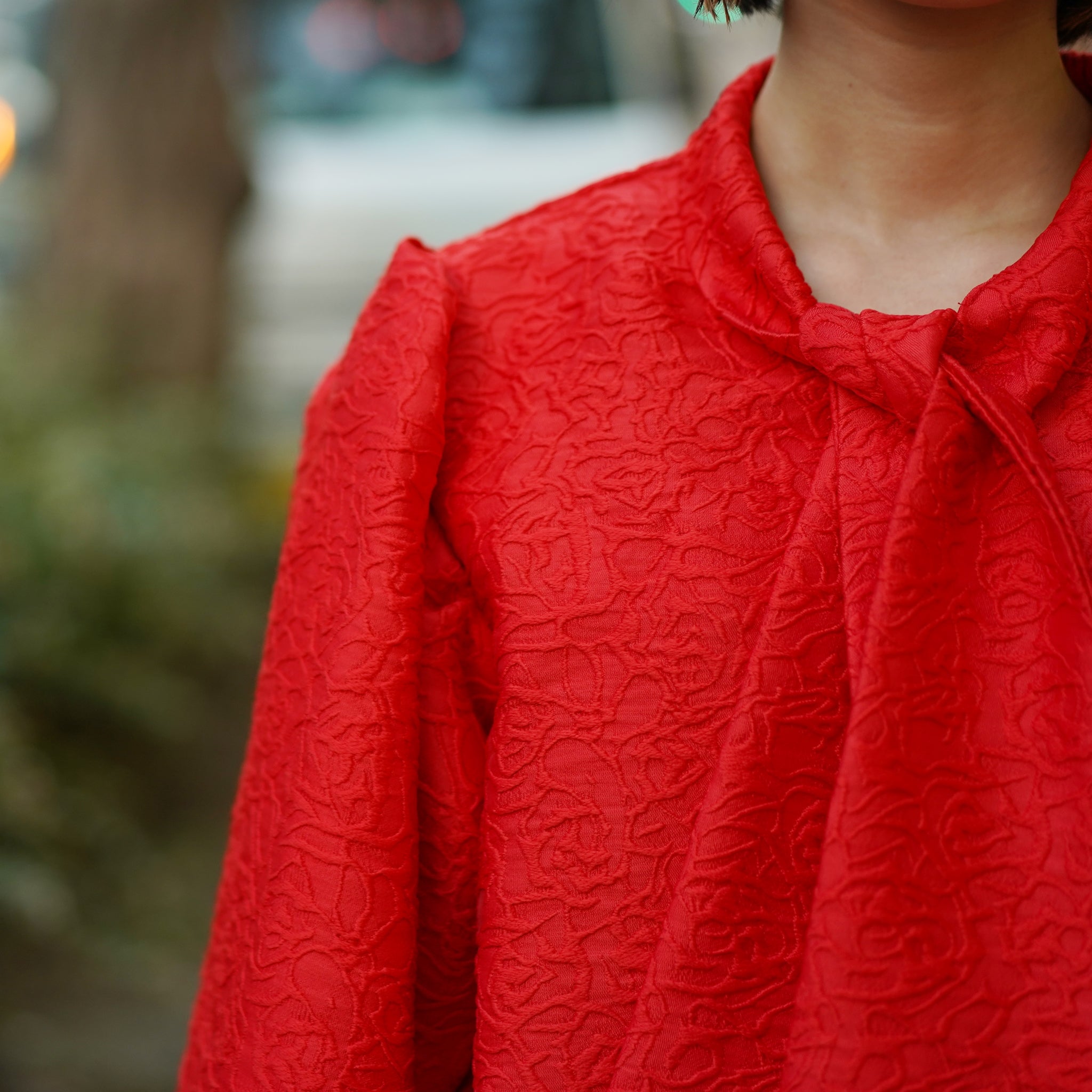 No:24SJ02BL1030RED | Name:Grandma Rose Oversized Bow Blouse | Color:Red | Size:XS/S【SISTER JANE_シスタージェーン】【archive】