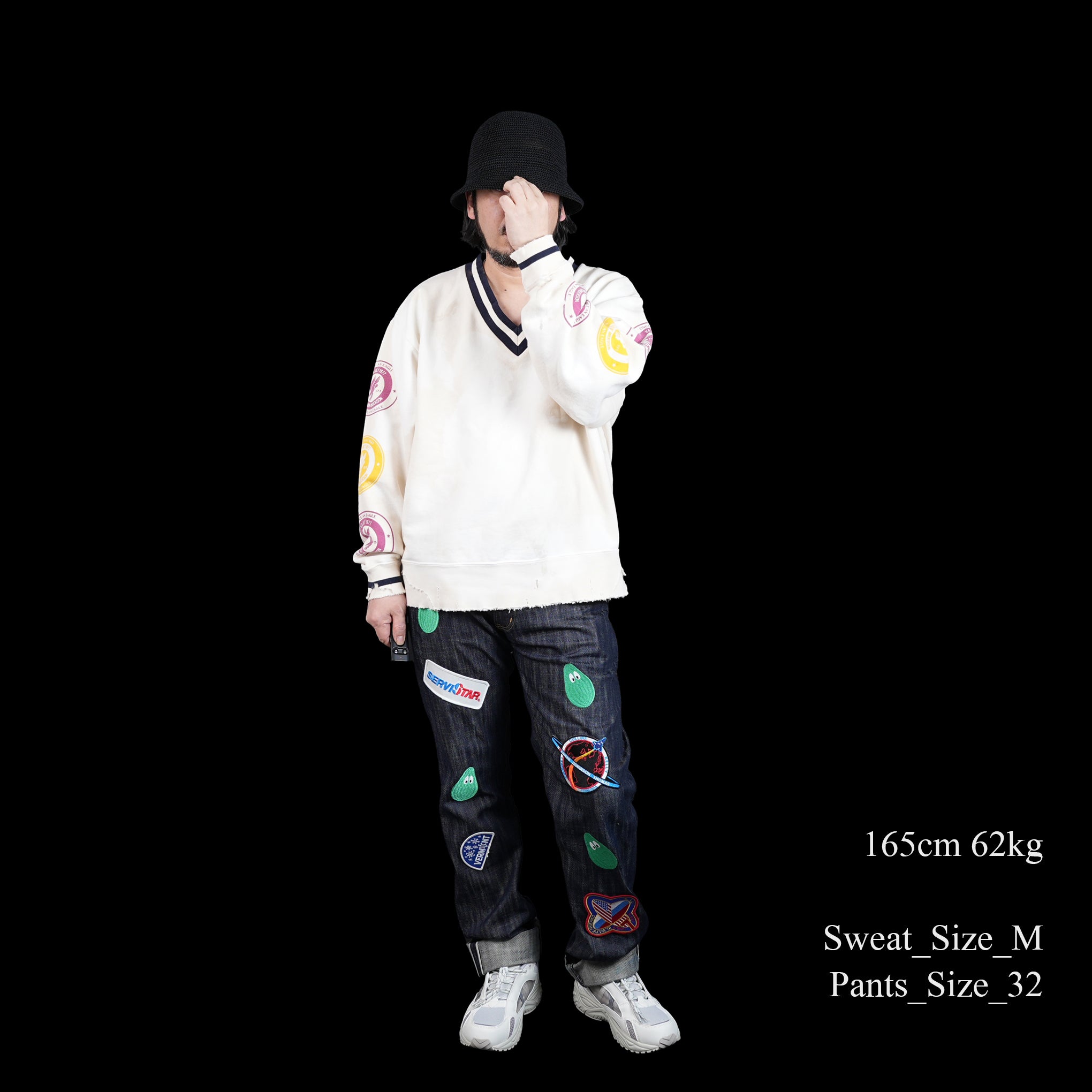 No:23#07373-1110 | Name:V-Student Sweatshirt Emblem-Type | Color:キナリ【MINAMI ANDERSON_ミナミアンダーソン】