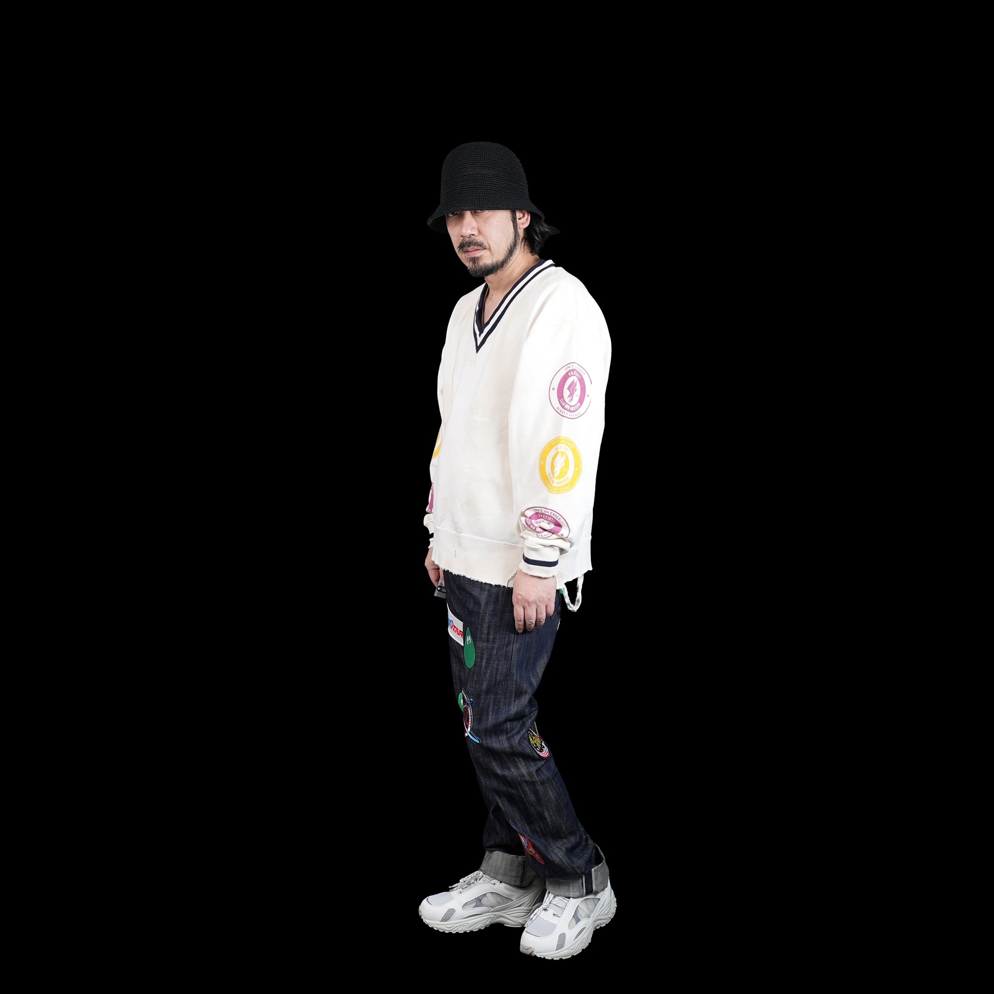 No:23#07373-1110 | Name:V-Student Sweatshirt Emblem-Type | Color:キナリ【MINAMI ANDERSON_ミナミアンダーソン】