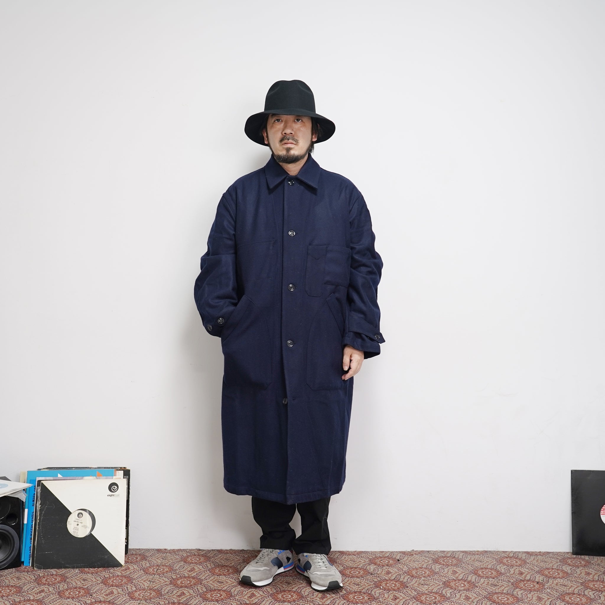 No:M30007B | Name:Horse Keeper Shop Coat | Color:Wool Flannel Solid Navy【MONITALY_モニタリー】【archive】
