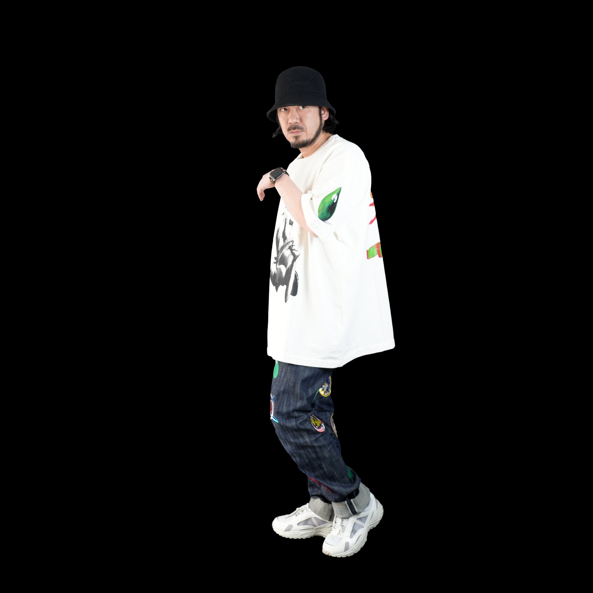 M25701 | French Terry SS Pocket Tee w Print | Color:White【MONITALY_モニタリー】【archive】