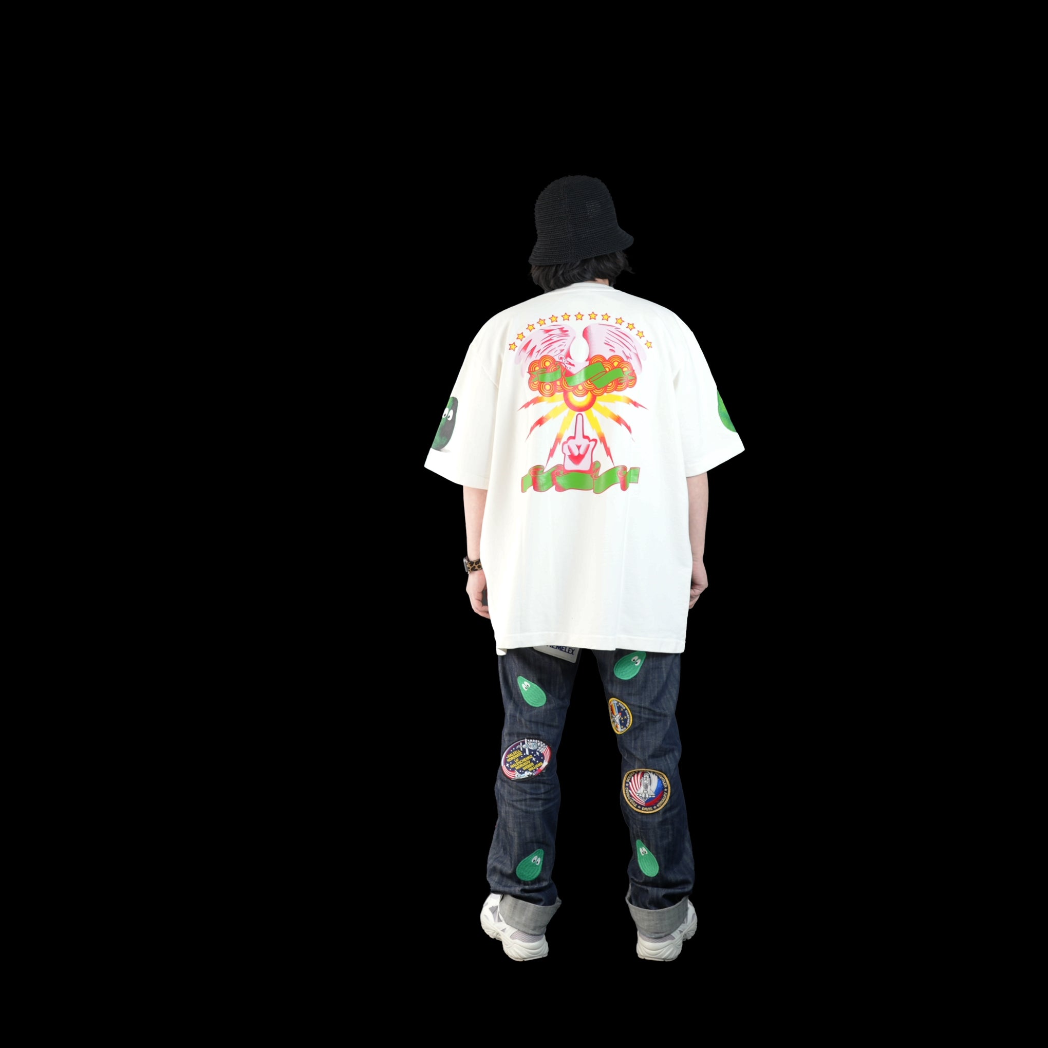 M25701 | French Terry SS Pocket Tee w Print | Color:White【MONITALY_モニタリー】【archive】
