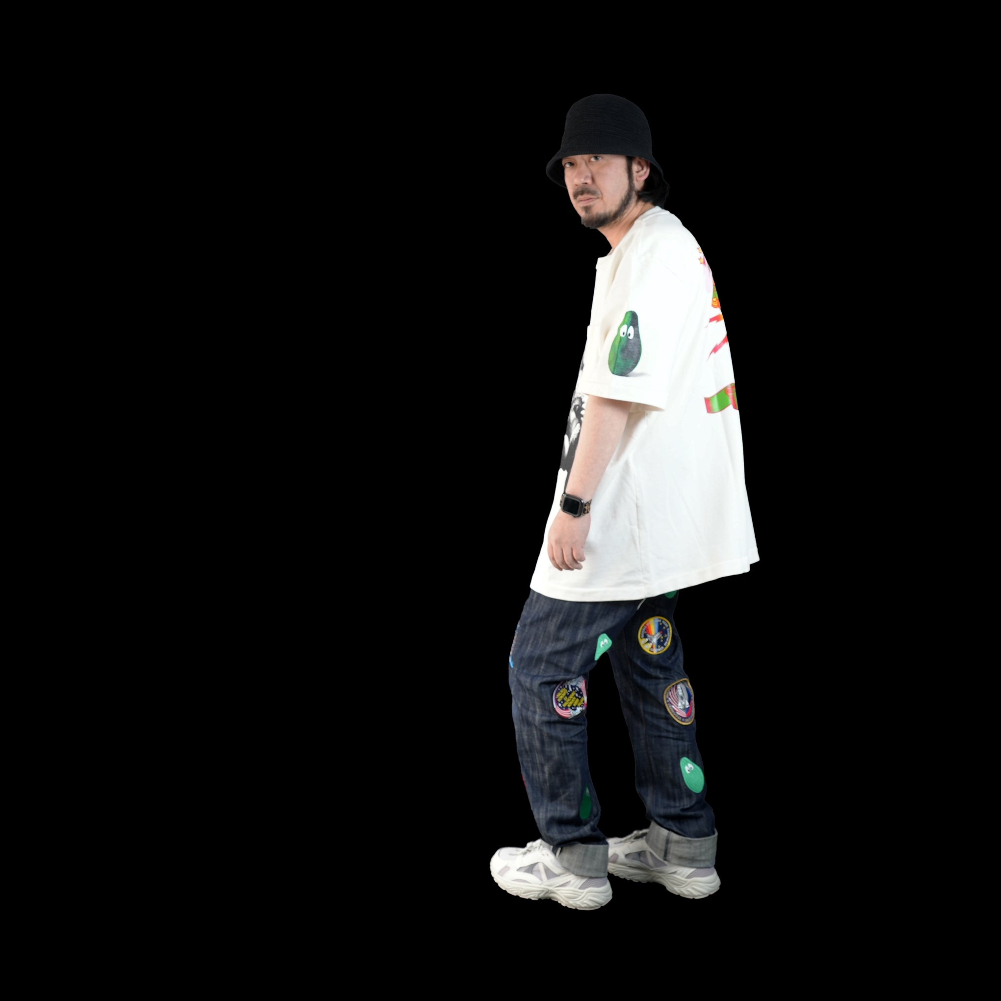 M25701 | French Terry SS Pocket Tee w Print | Color:White【MONITALY_モニタリー】【archive】