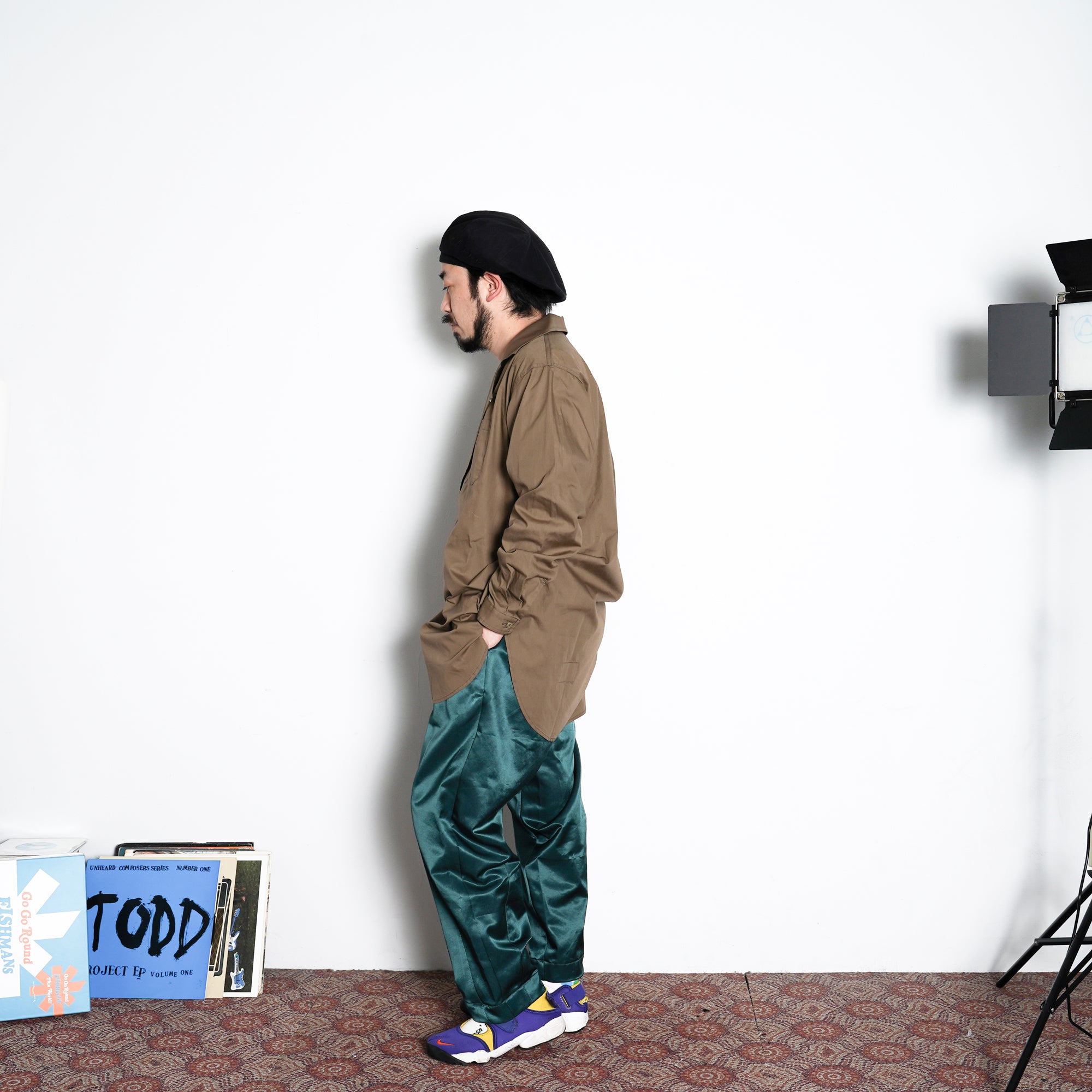 No:vr21ss-sd-sr03 | Name:DOUBLE NECK LONG SHIRTS | Color:BROWN | Size-Free【VARDE77】-VARDE77-ADDICTION FUKUOKA