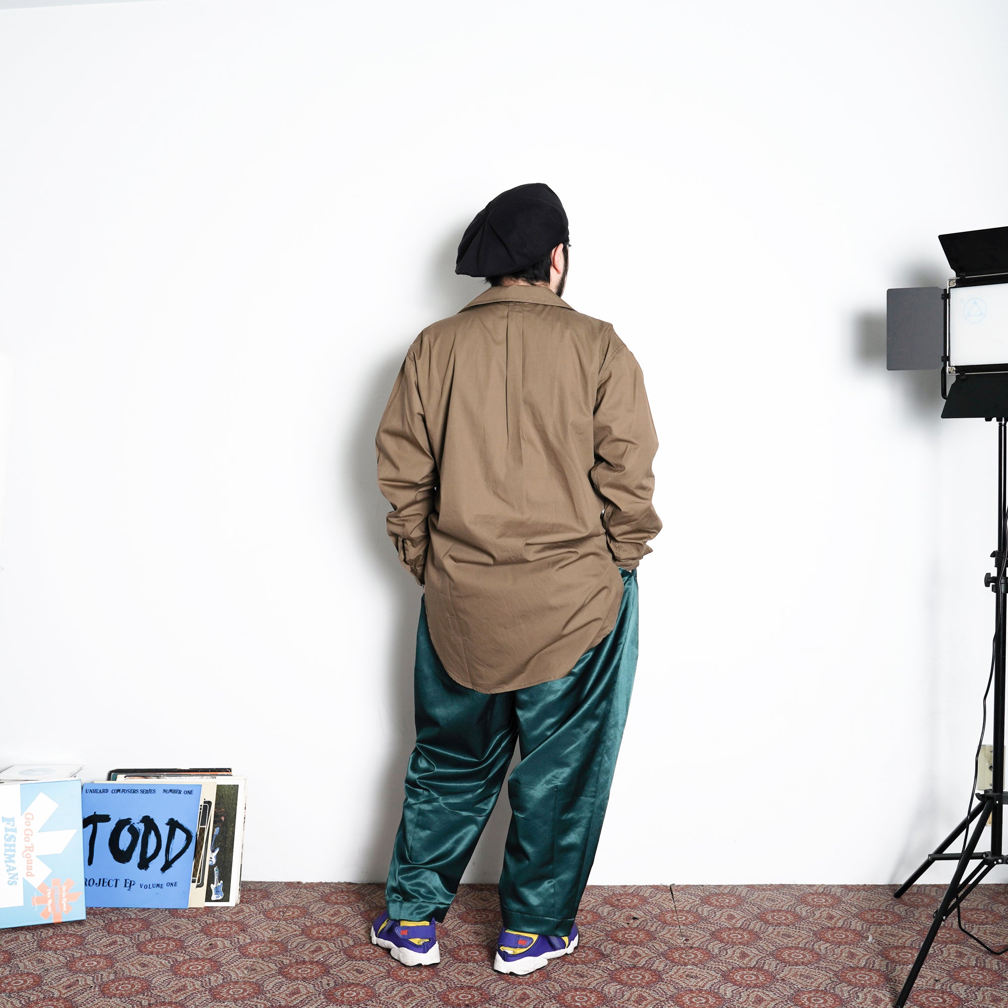 No:vr21ss-sd-sr03 | Name:DOUBLE NECK LONG SHIRTS | Color:BROWN | Size-Free【VARDE77】-VARDE77-ADDICTION FUKUOKA